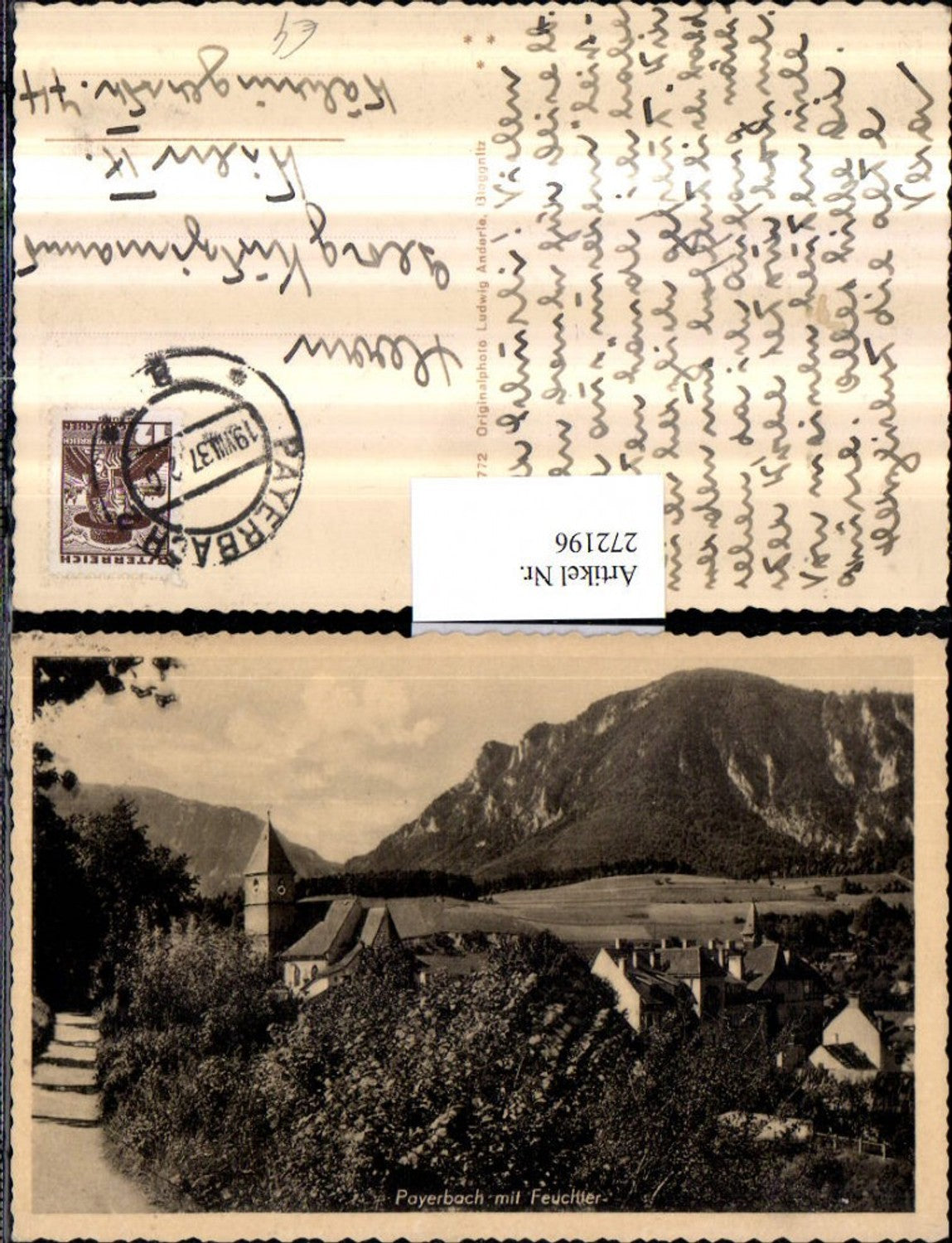 272196,Payerbach Teilansicht Kirche m. Feuchtler