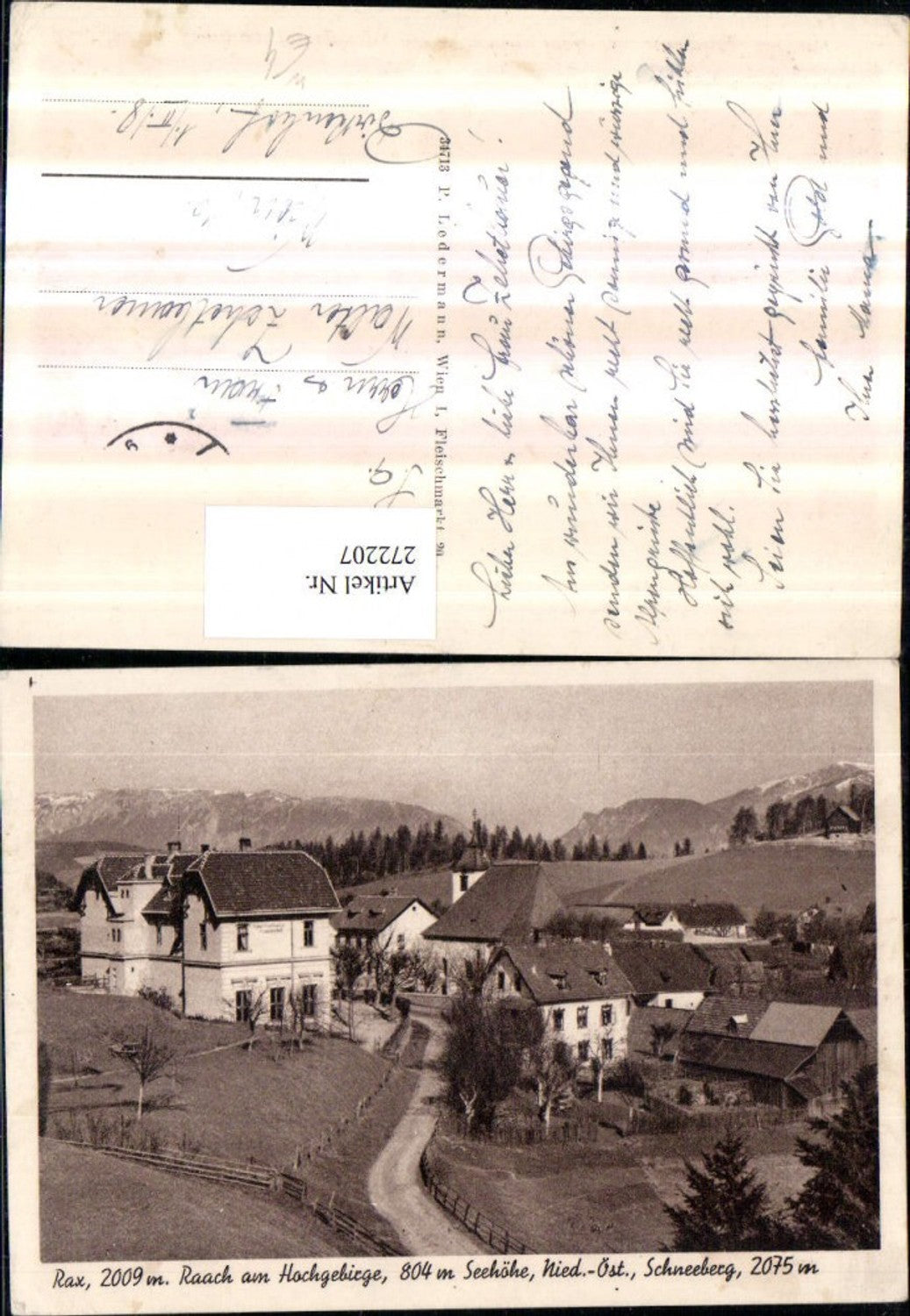 272207,Rax Raach am Hochgebirge Teilansicht Gasthof m. Schneeberg