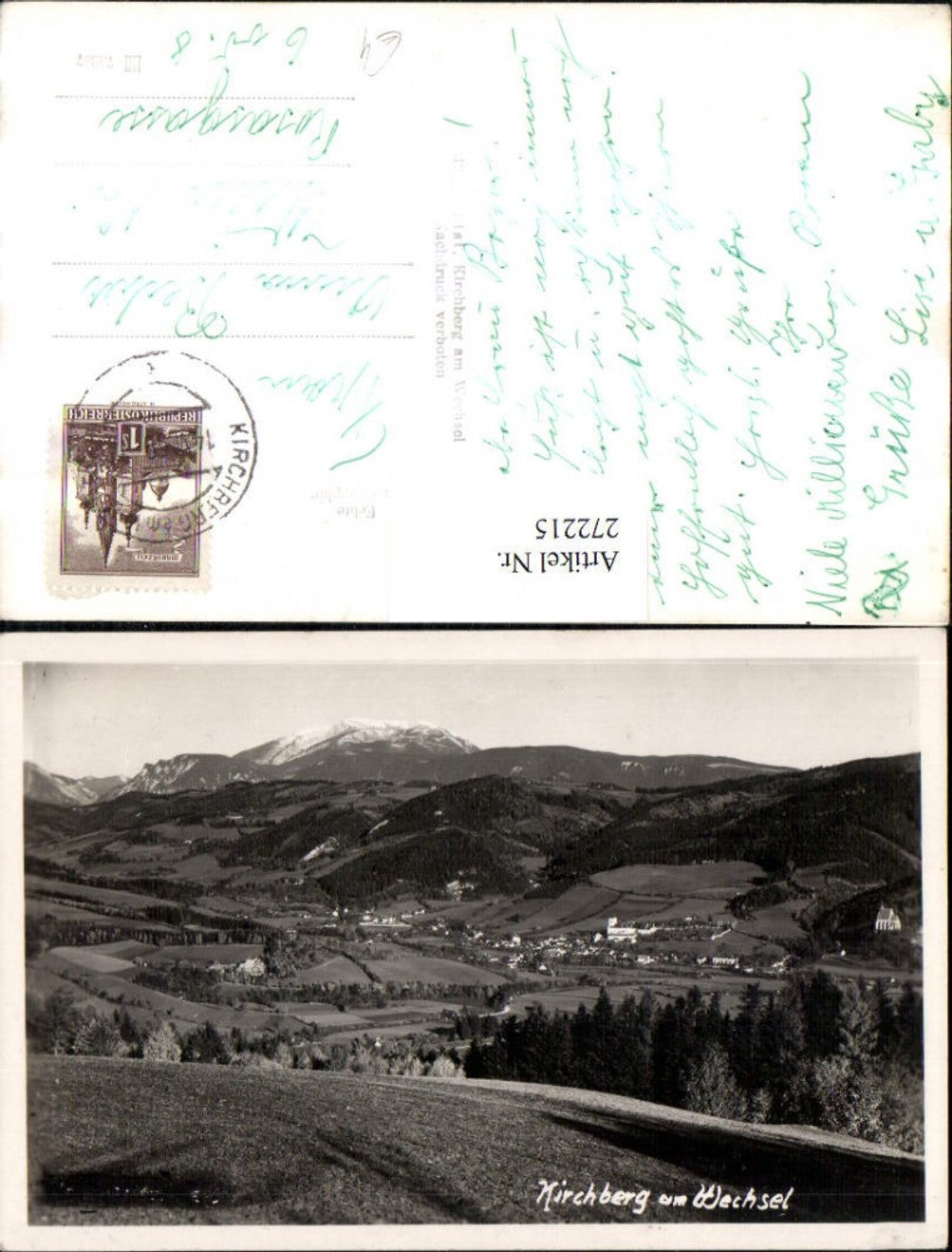 272215,Kirchberg am Wechsel Totale Bergkulisse