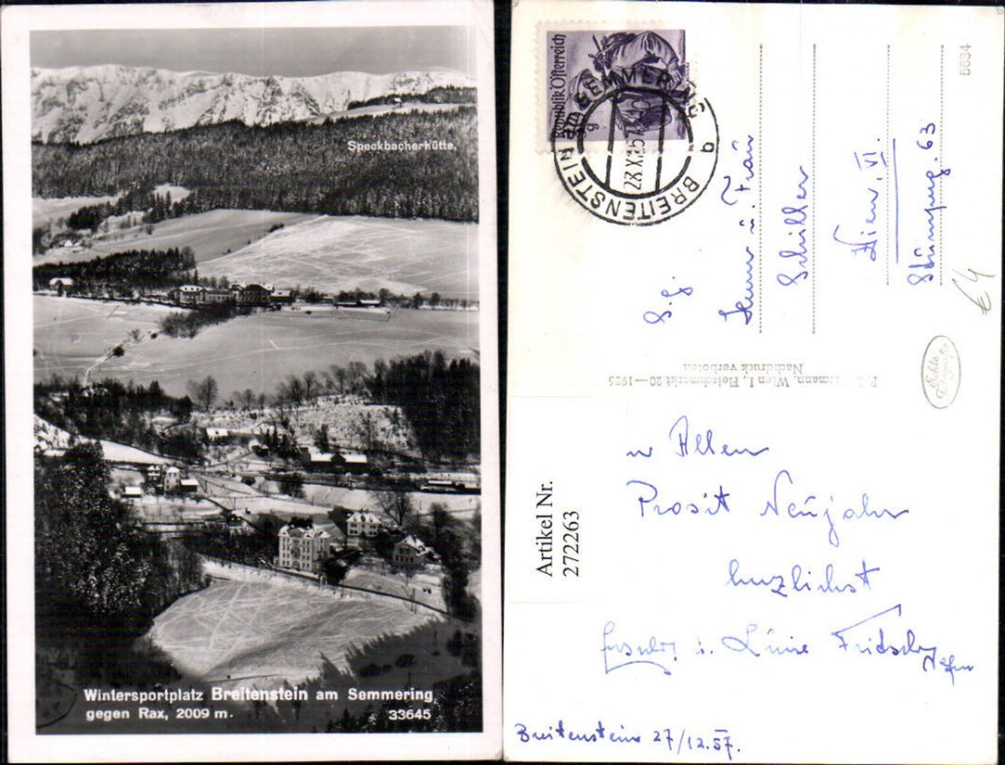 272263,Breitenstein am Semmering Totale geg. Rax Bergkulisse Winterbild