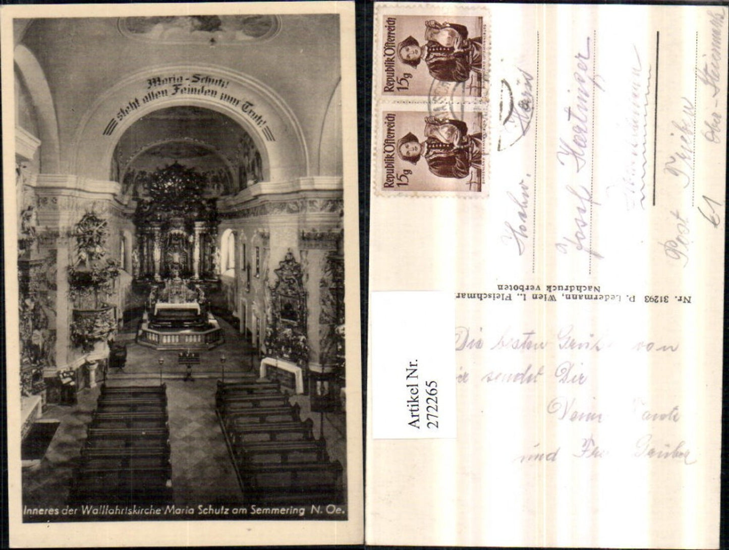 272265,Maria Schutz am Semmering Kirche Innenansicht