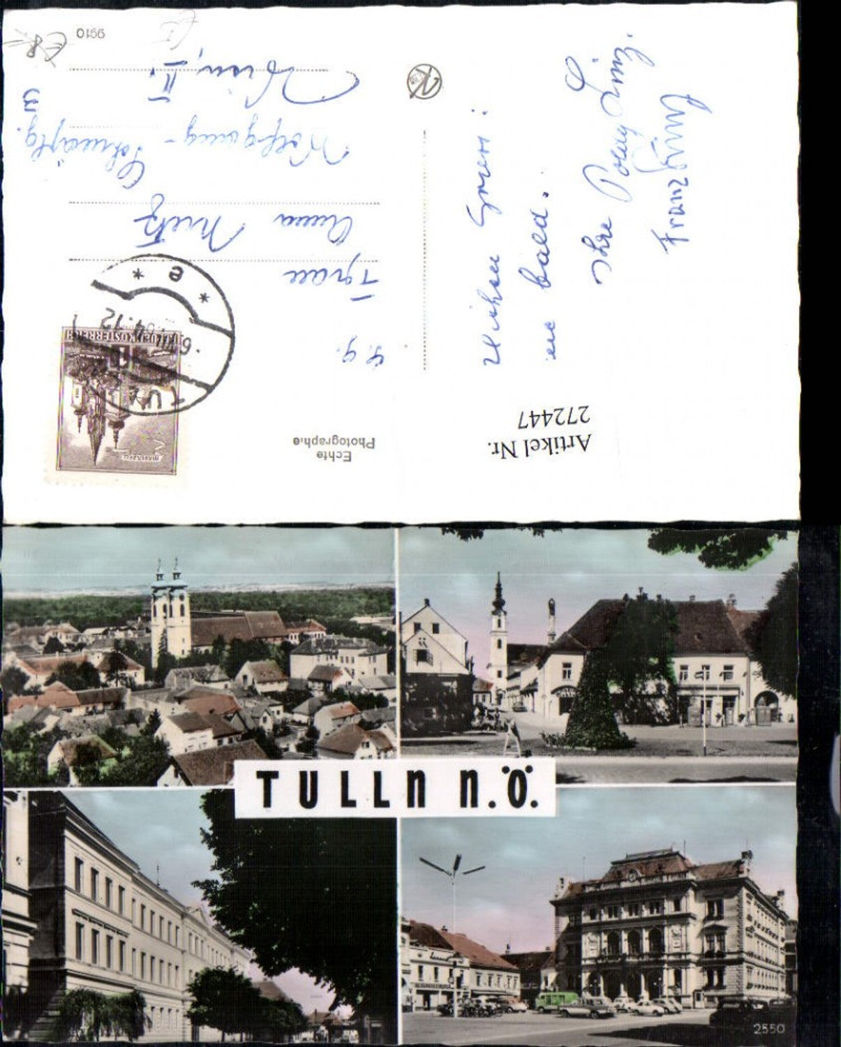 272447,Tulln Totale Hauptplatz Gebäude Kirche Mehrbildkarte