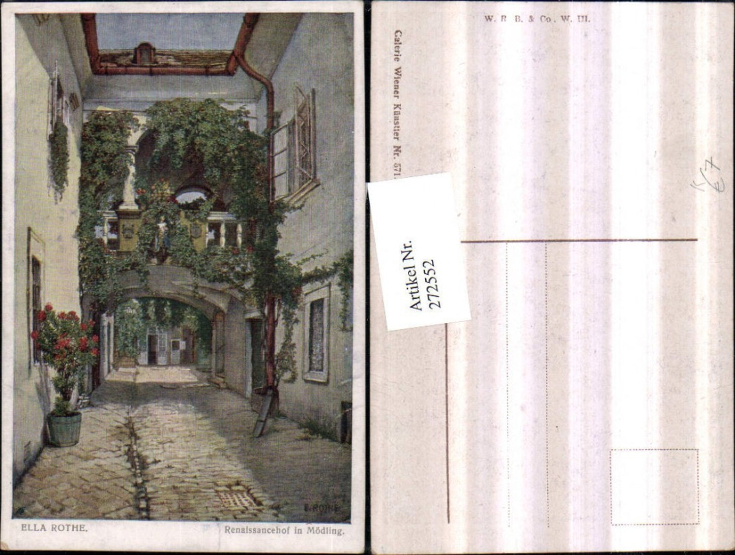 272552,Künstler AK Ella Rothe Renaissancehof in Mödling Motiv