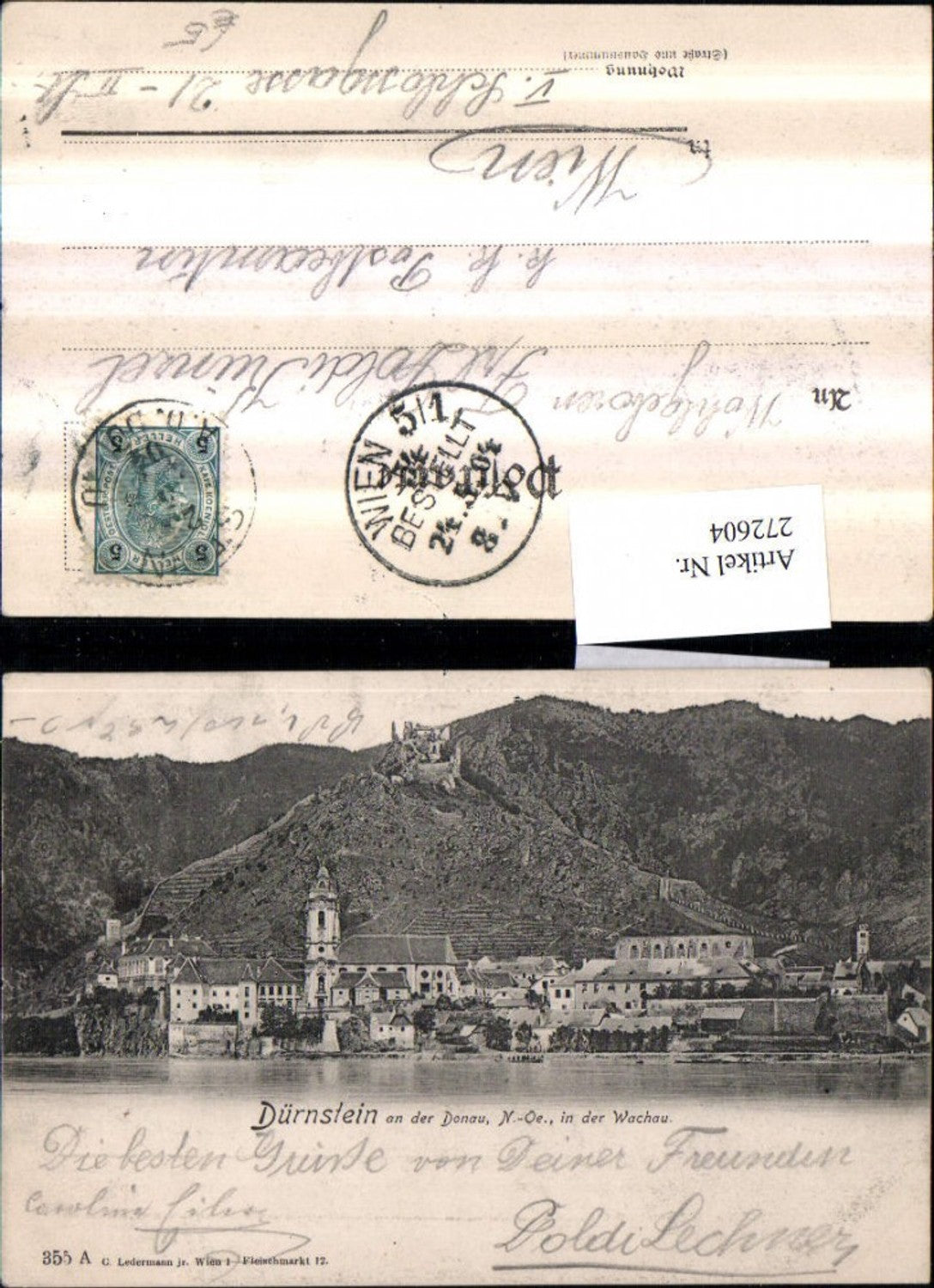 272604,Dürnstein an d. Donau in d. Wachau Totale m. Ruine