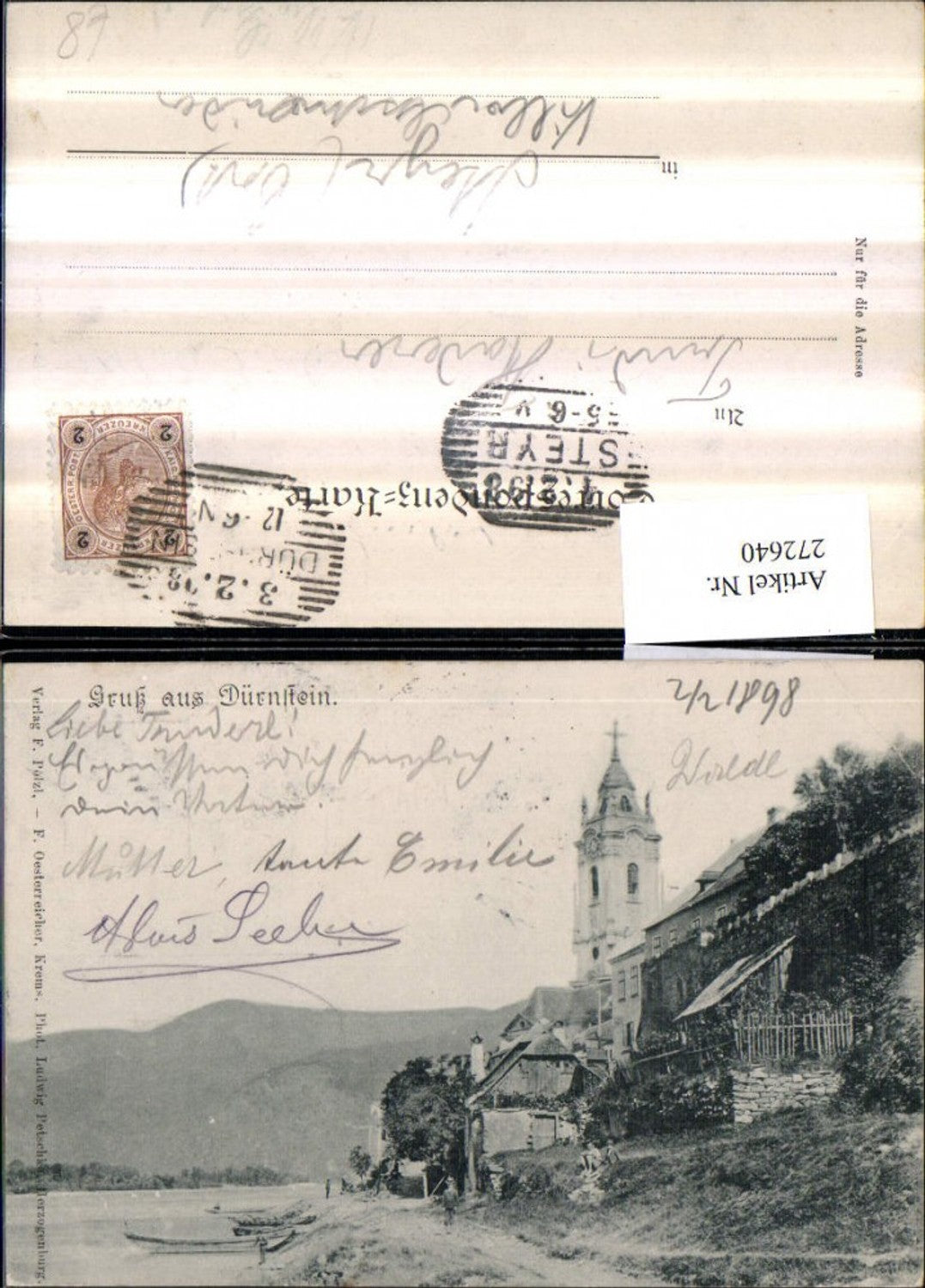 272640,Gruß aus Dürnstein Partie Kirchenturm