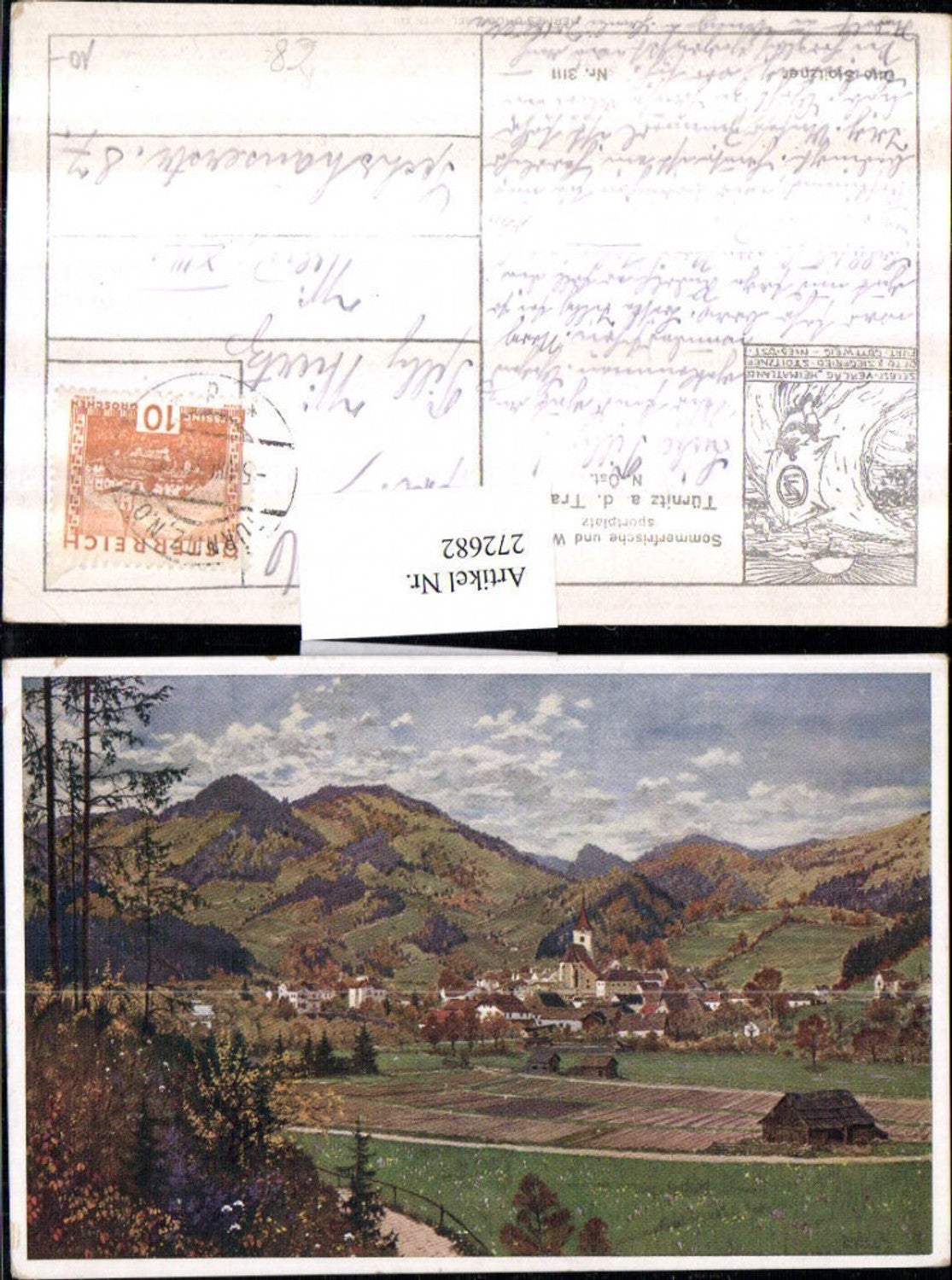 272682,Künstler AK Otto Stoitzner Türnitz an d. Traisen Totale