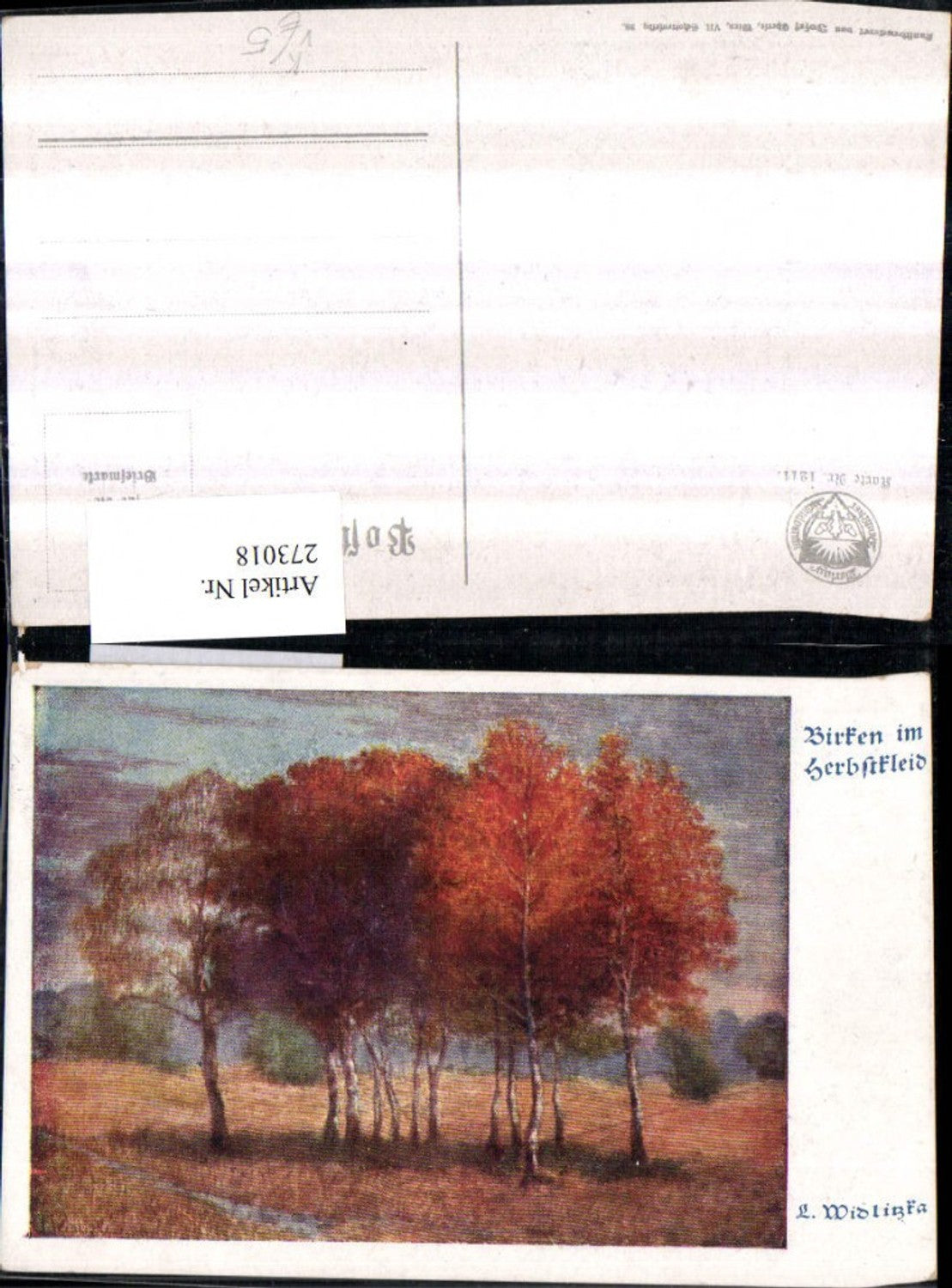 273018,Deutscher Schulverein 1211 Künstler L. Widlitzka Birken im Herbstkleid Landschaft