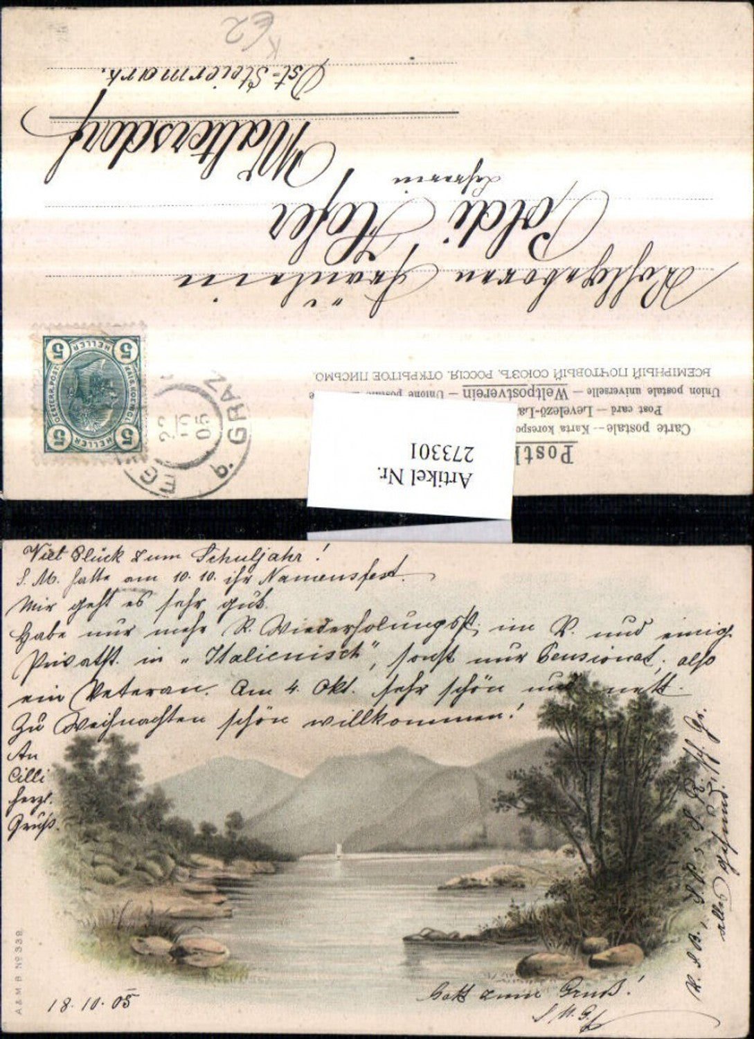 273301,Künstler AK Landschaft See Bergkulisse