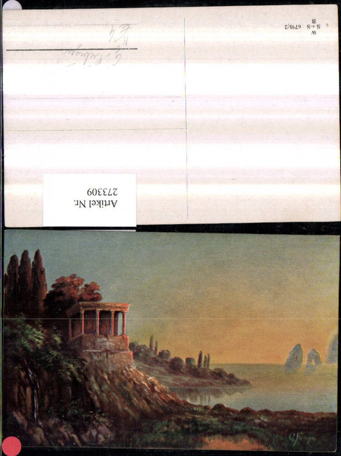 273309,Künstler AK G. Fiebiger Landschaft Tempel