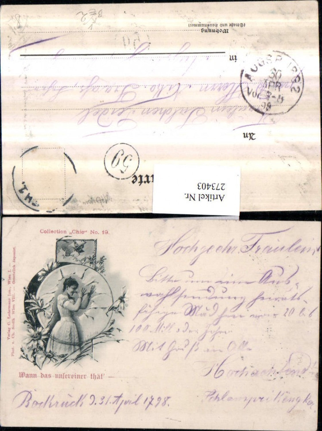 273403,Künstler AK Ch. Scolik Wann das unsereiner thät Frau Scherz Humor Portrait pub Collection Chic 19