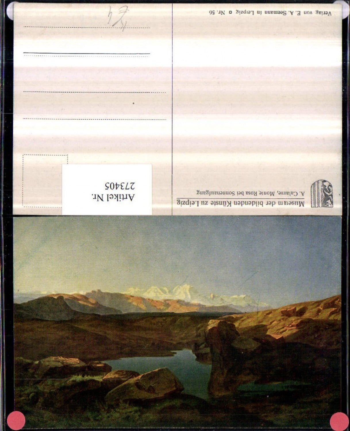 273405,Künstler AK A. Calame Monte Rosa b. Sonnenaufgang Bergkulisse