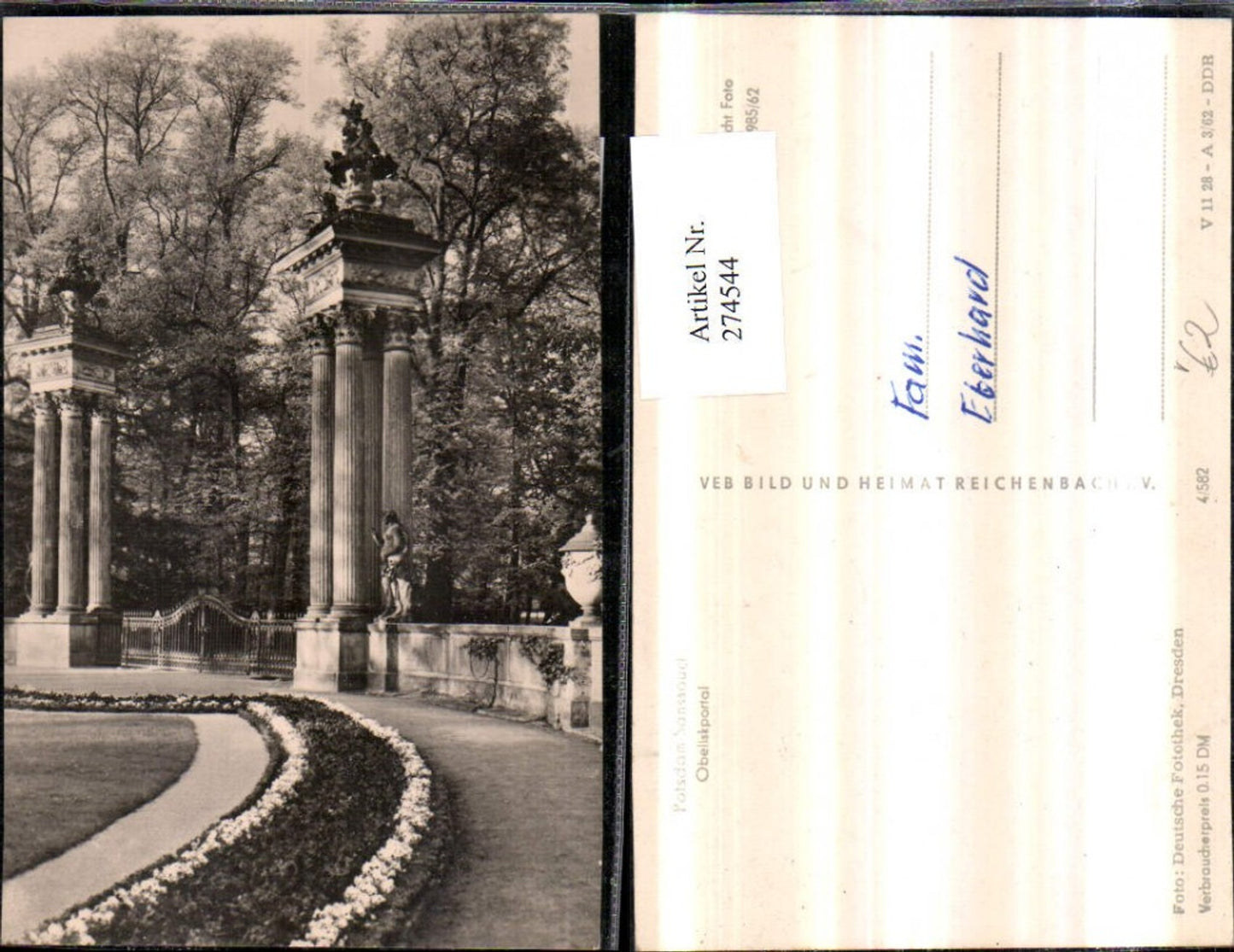 274544,Potsdam Sanssouci Obelisk portal pub VEB 4/582