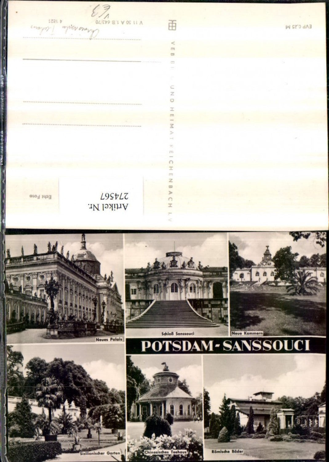 274567, Potsdam Sanssouci Palace Roman Baths Chinese Tea House Sicilian Garden pub VEB