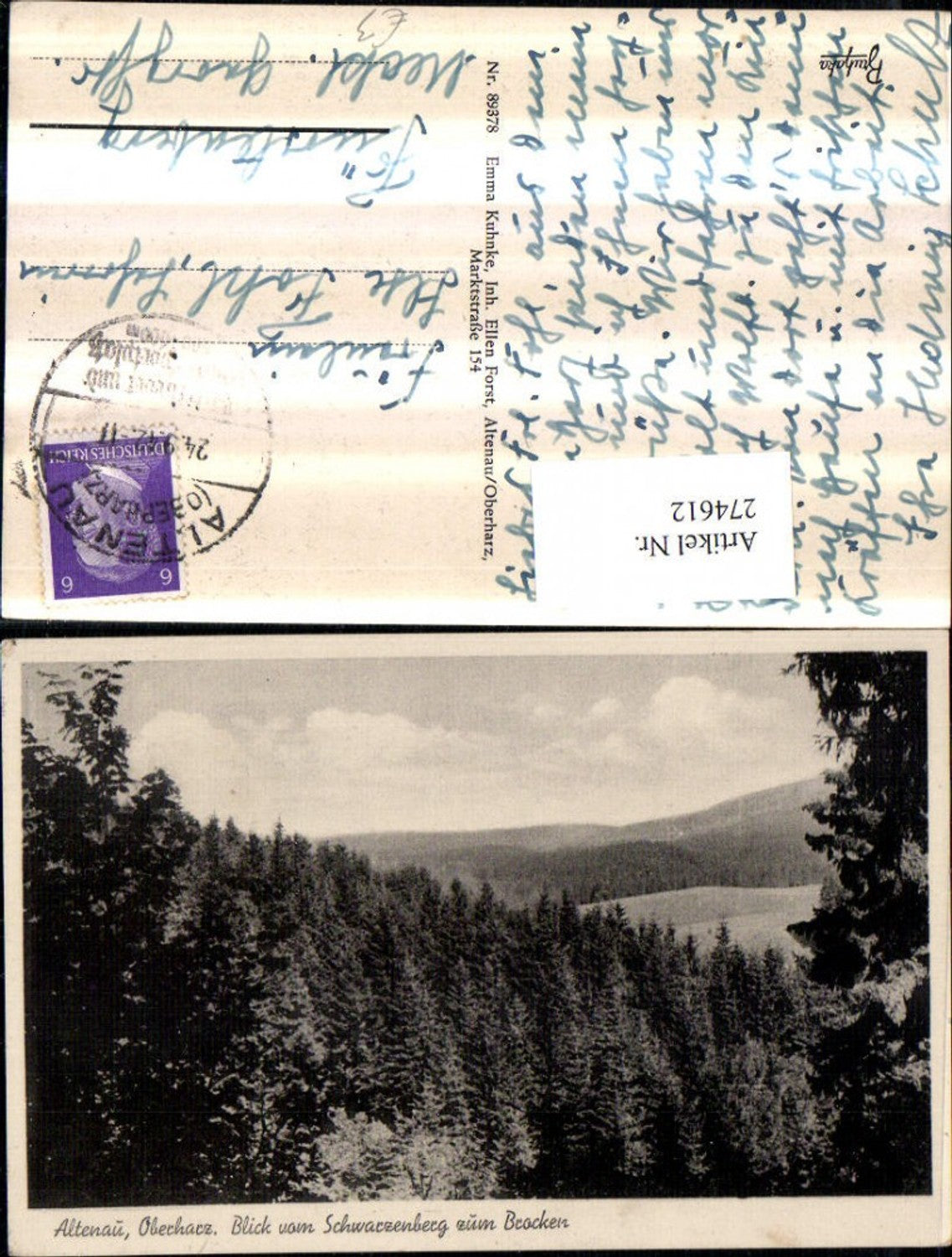 274612,Altenau im Oberharz Blick vom Schwarzenberg zum Brocken