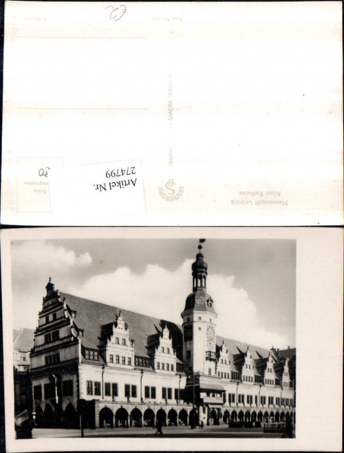 274799,Leipzig Altes Rathaus Turm Arkaden
