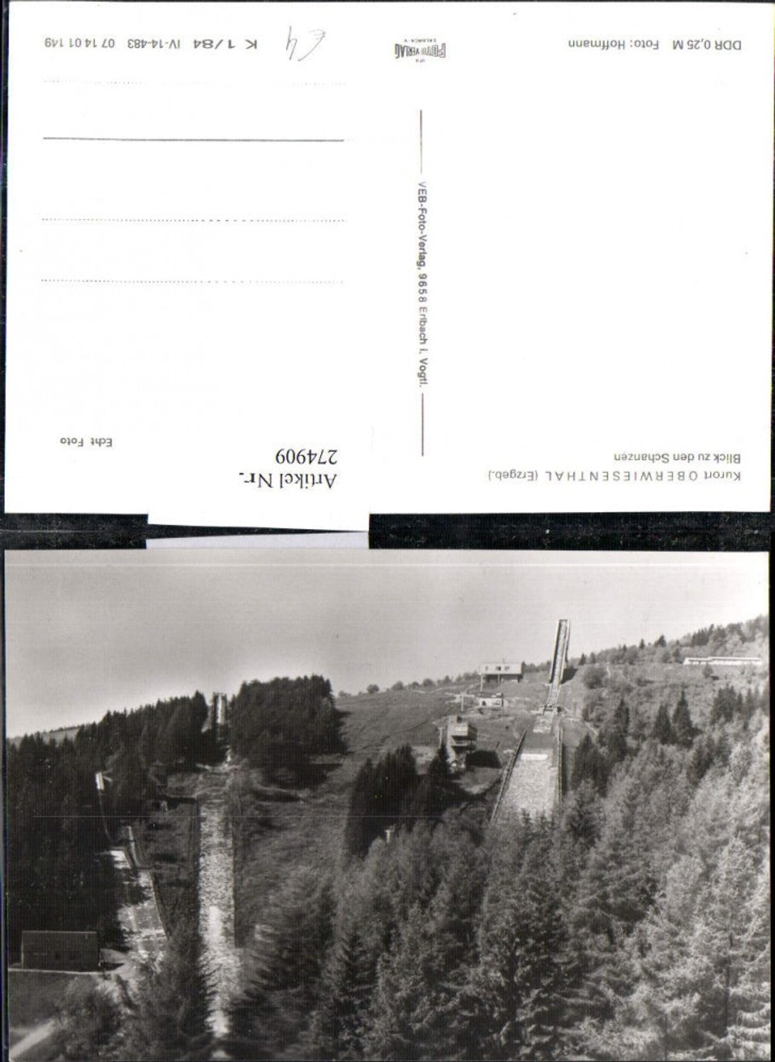 274909,Oberwiesenthal im Erzgebirge Blick zu den Schanzen