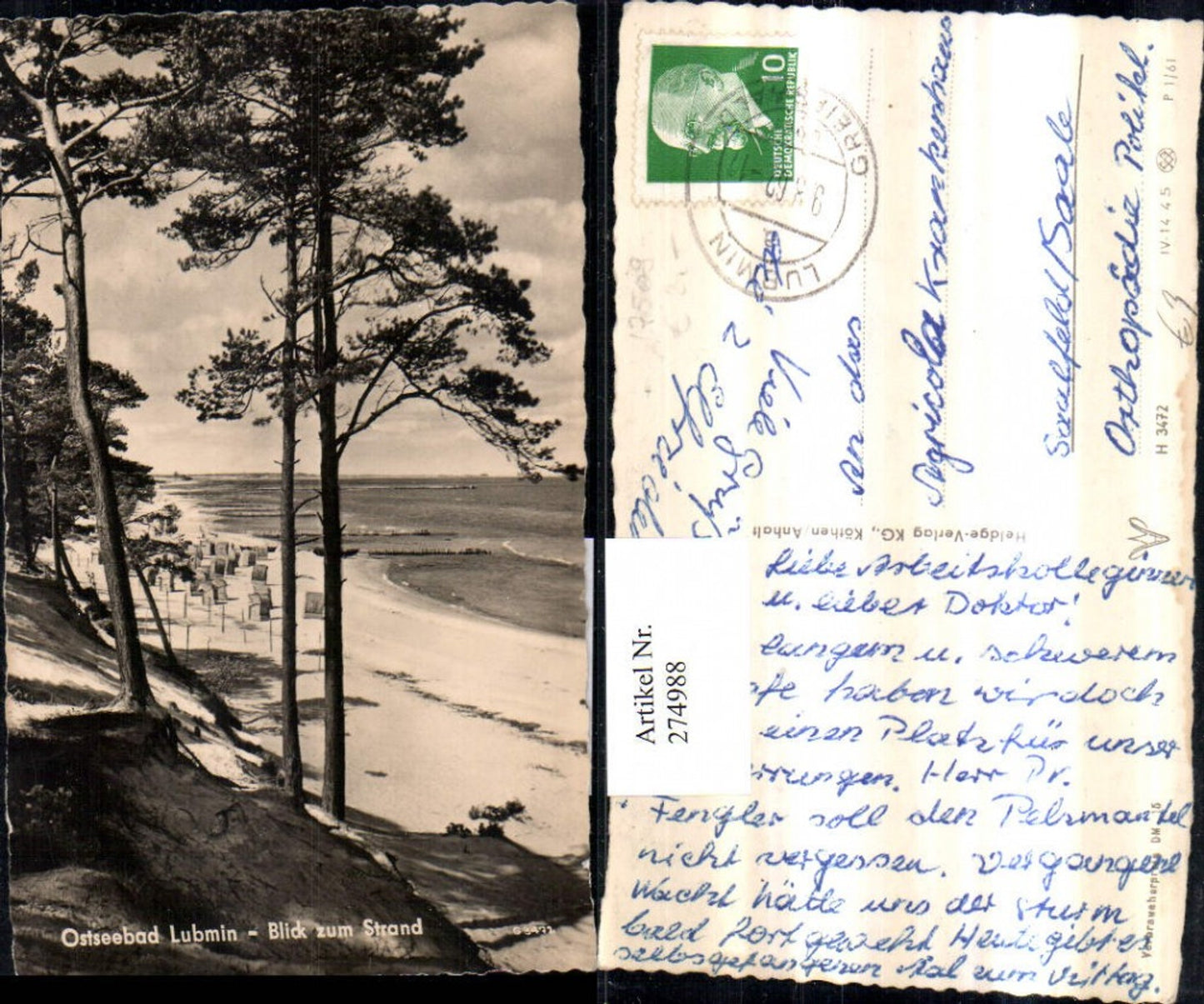 274988,Ostseebad Lubmin Blick zum Strand Meer