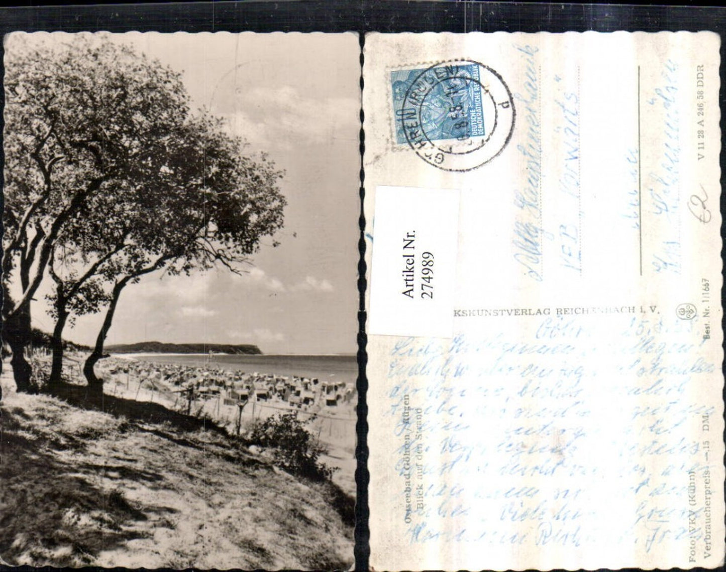 274989,Ostseebad Göhren auf Rügen Blick auf d. Strand pub VEB 1/1667