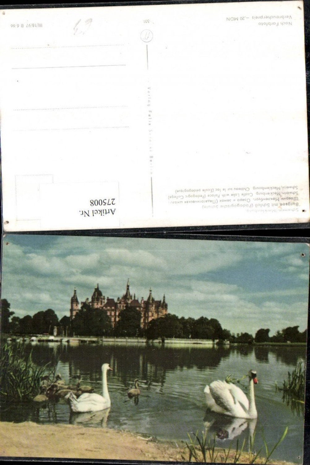 275008,Schwerin Burgsee m. Schloss Schwäne