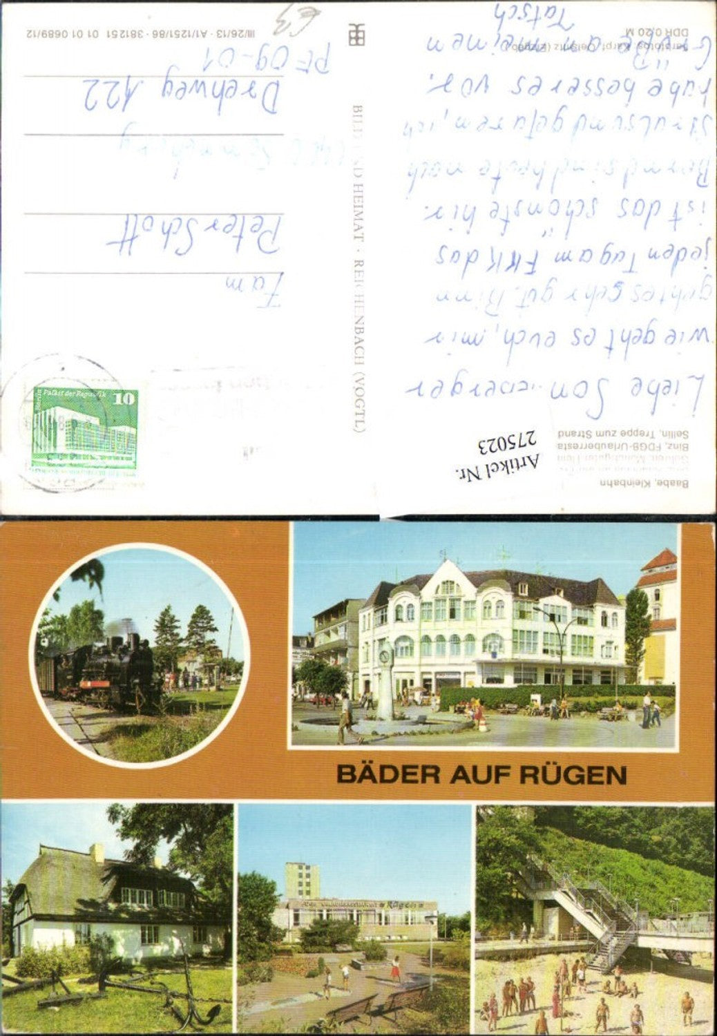 275023,Rügen Baabe Kleinbahn Binz Kaufhaus FDGB-Urlauberrestaurant Göhren Heimatmuseum Sellin Strand Mehrbildkarte