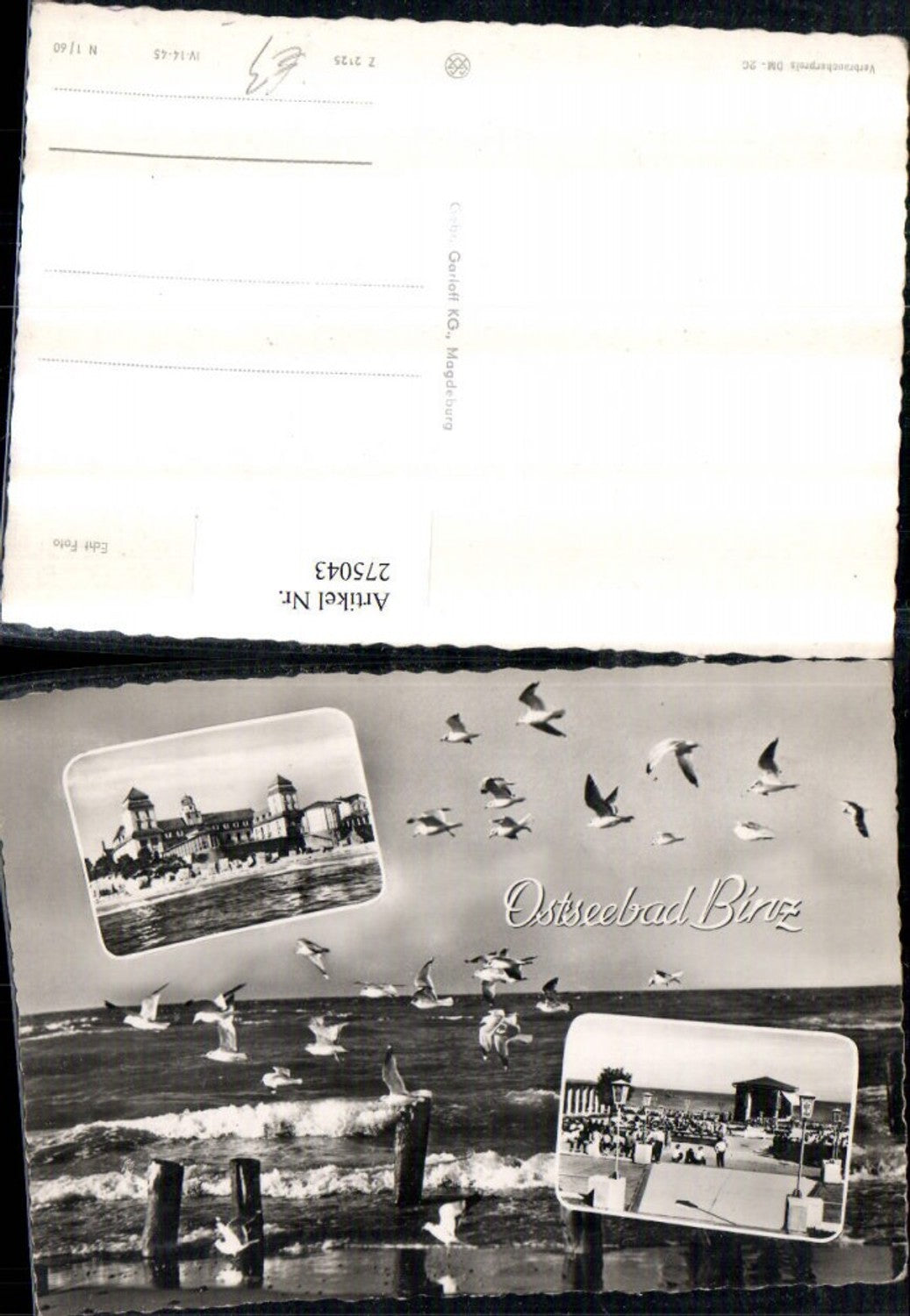 275043,Ostseebad Binz Konzert Strand Möwen Mehrbildkarte
