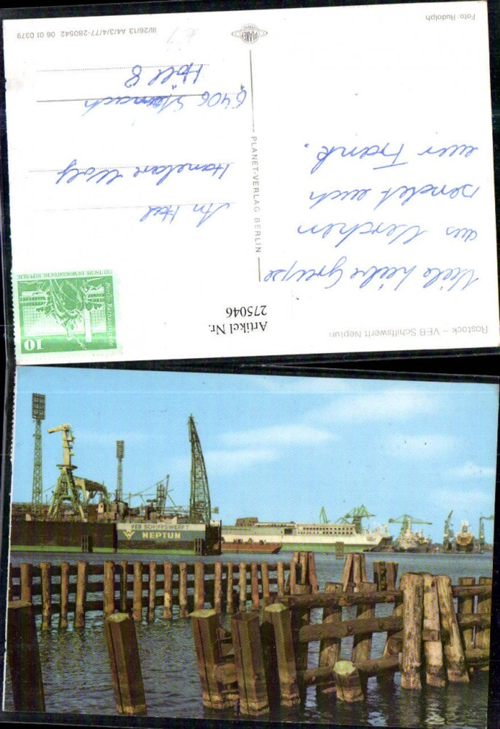 275046,Rostock VEB Schiffswerft Neptun Schiffe Kräne