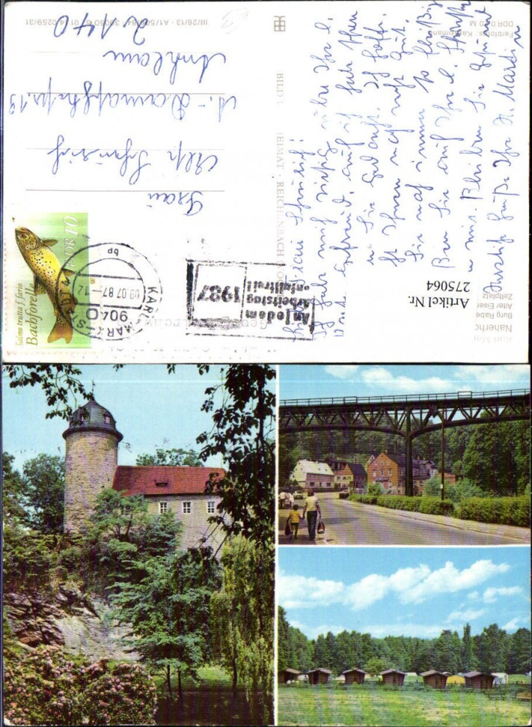 275064, Karl-Marx-Stadt Chemnitz Oberrabenstein Rabenstein Castle Railway Viaduct Campsite Multi-view map