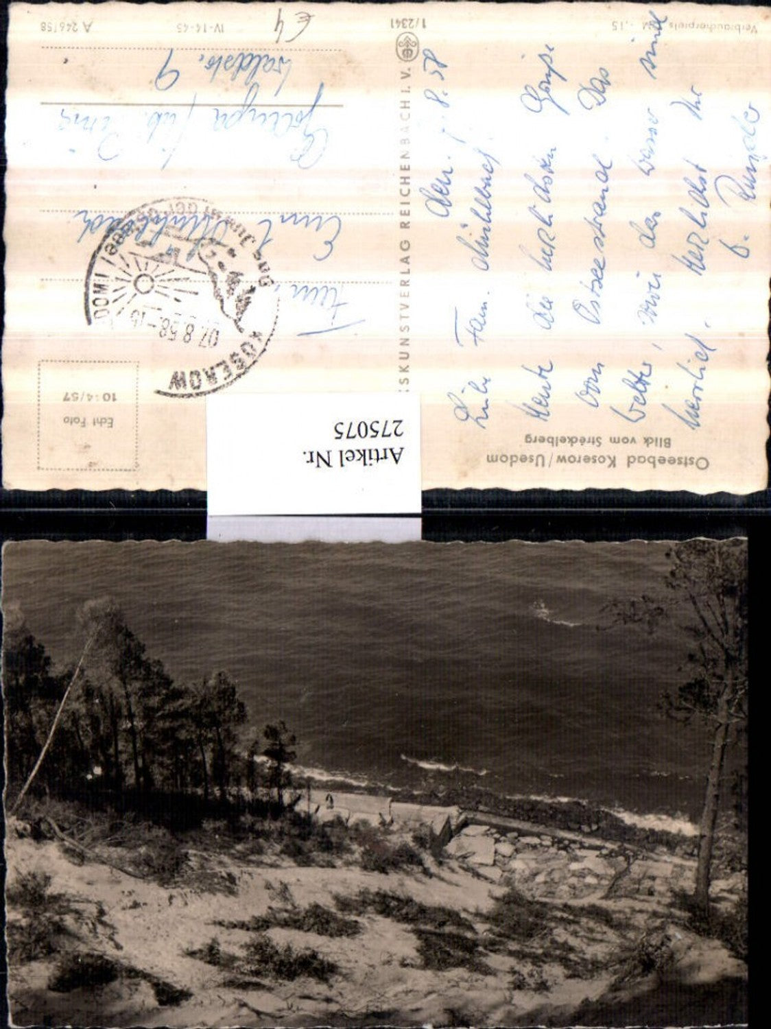 275075,Ostseebad Koserow auf Usedom Blick vom Streckelberg Küste pub VEB 1/2341