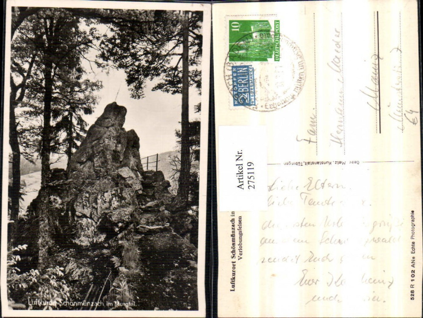 275119,Schönmünzach im Murgtal b. Baiersbronn Verlobungsfelsen Felsen