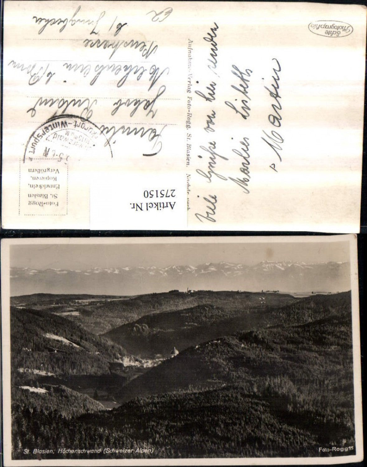 275150,St. Blasien Höchenschwand m. Schweizer Alpen