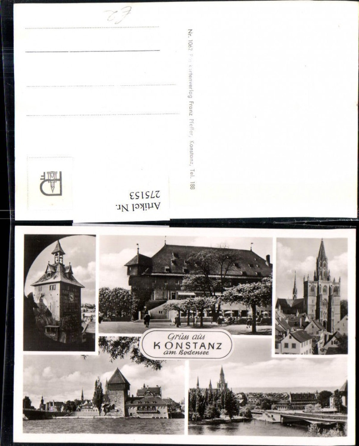 275153,Konstanz am Bodensee Teilansicht Brücke Kirche Turm Mehrbildkarte