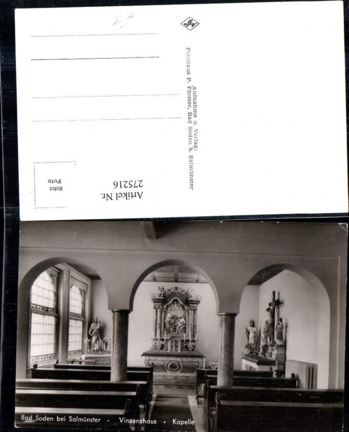 275216,Bad Soden b. Salmünster Vinzenzhaus Kapelle Innenansicht