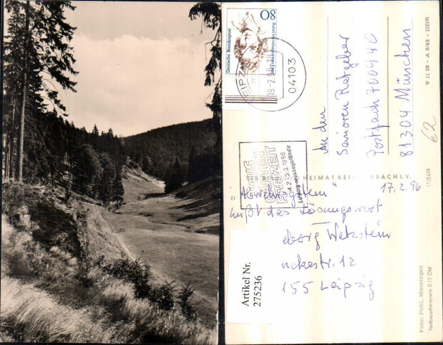 275236,Fehrenbach in Thüringen Fehrenbacher Schweiz Wald Landschaft pub VEB 11/2478