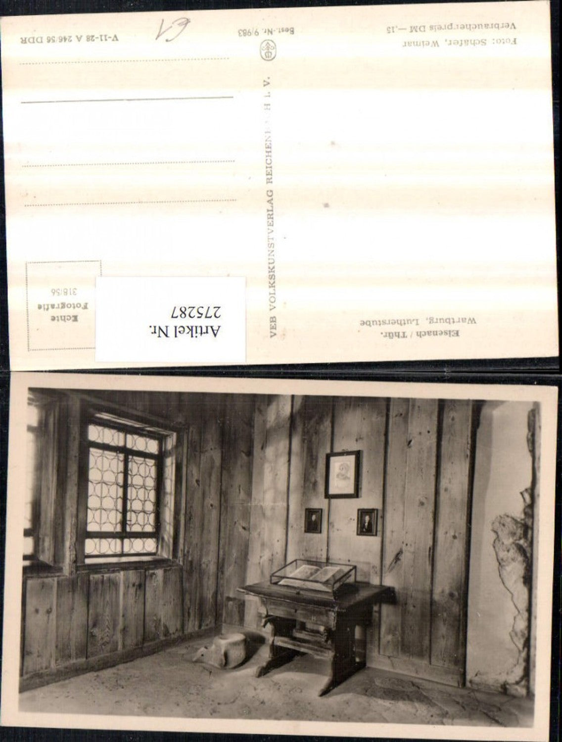 275287,Eisenach Wartburg Lutherstube Innenansicht pub VEB 9/983