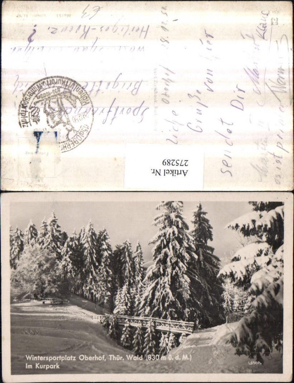 275289, Oberhof in the Thuringian Forest, spa park, winter scene