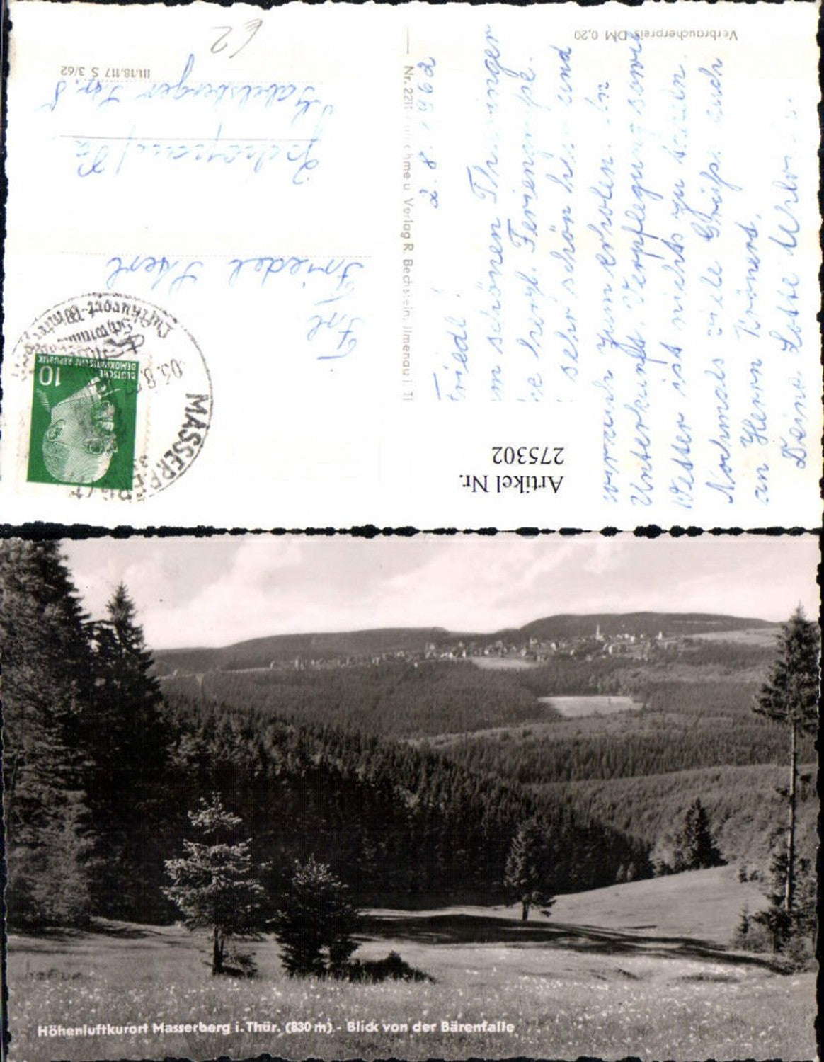 275302,Masserberg in Thüringen Totale Blick von d. Bärenfalle