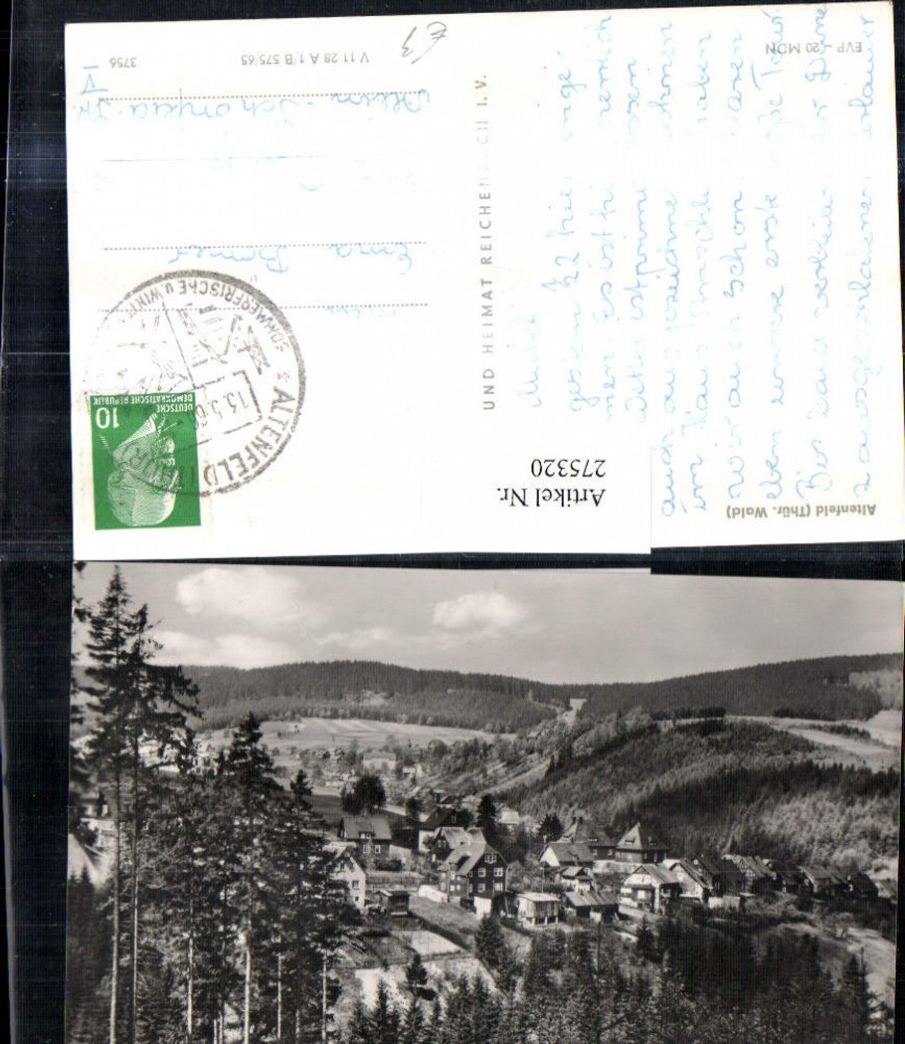 275320, Altenfeld in the Thuringian Forest, partial view, pub VEB