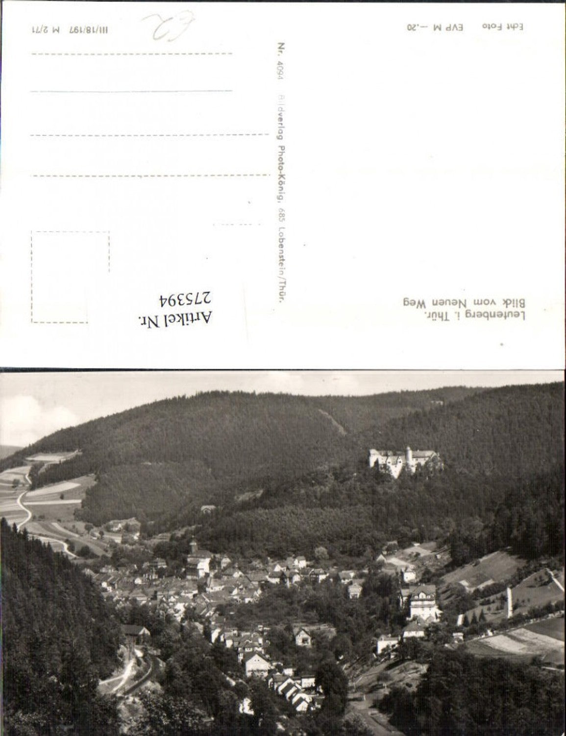 275394, Leutenberg in Thuringia, panoramic view from the Neuer Weg