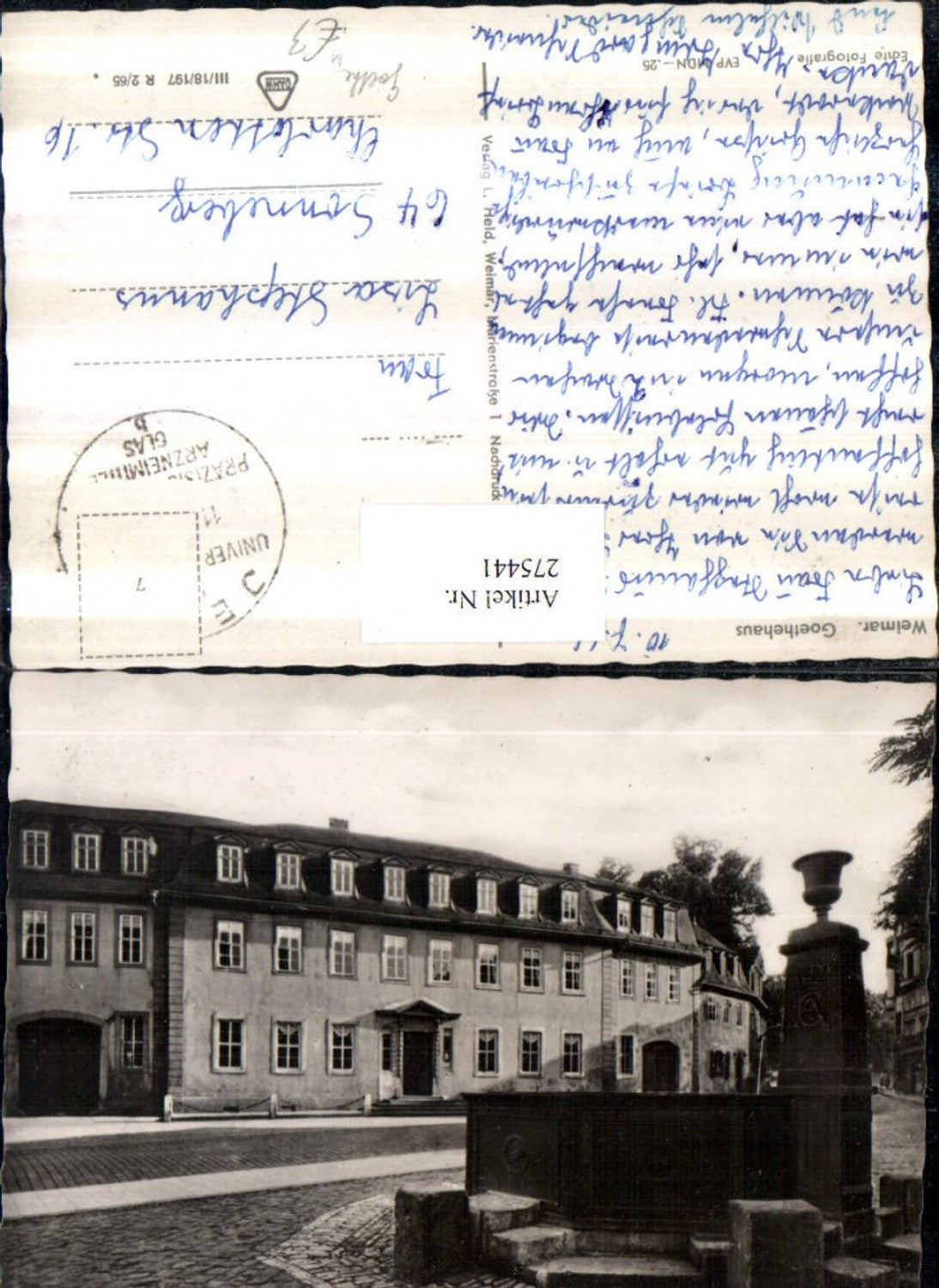 275441,Weimar Goethehaus Goethe Brunnen