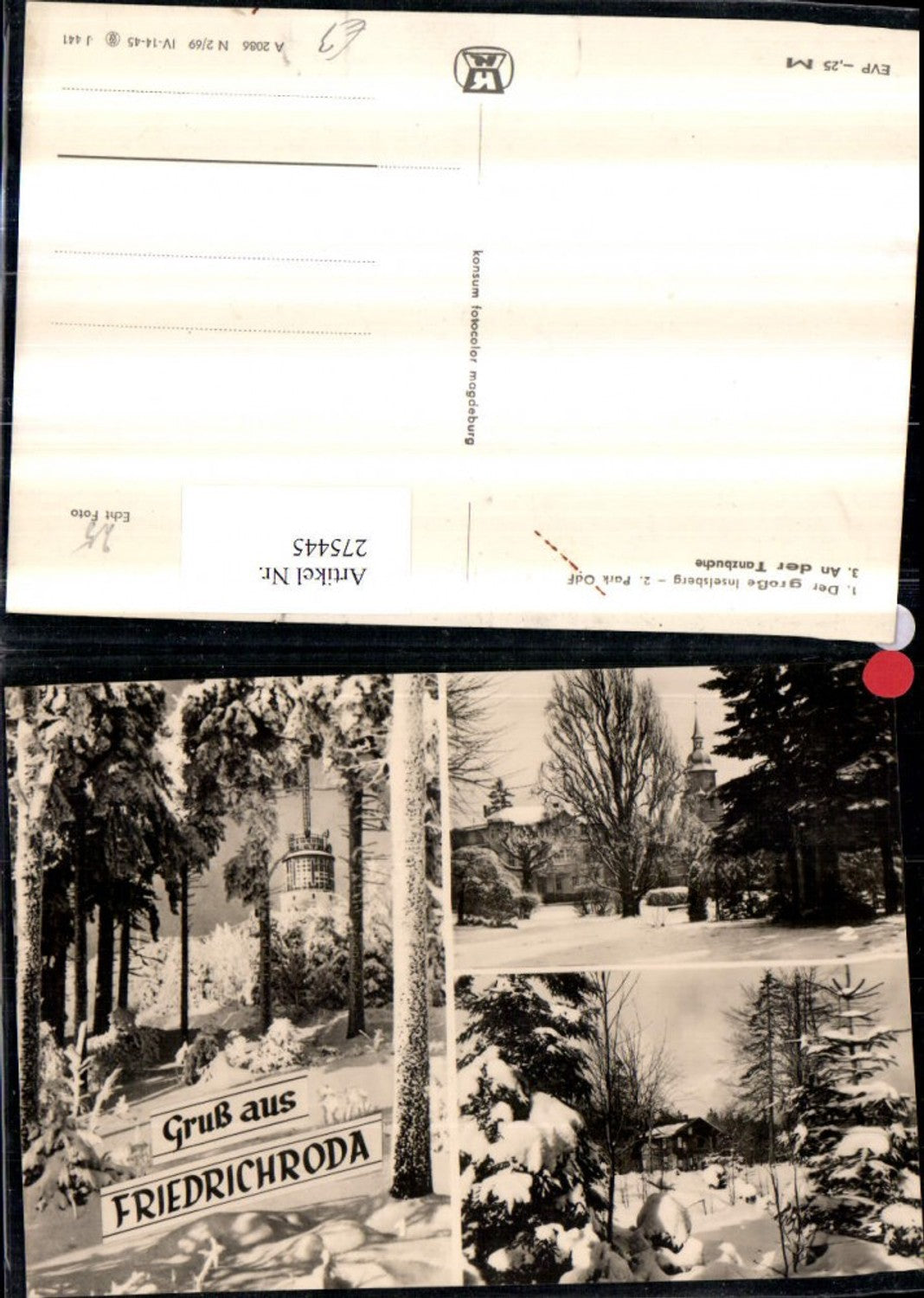 275445,Gruß aus Friedrichroda Inselsberg Park Tanzbuche Winterbilder Mehrbildkarte
