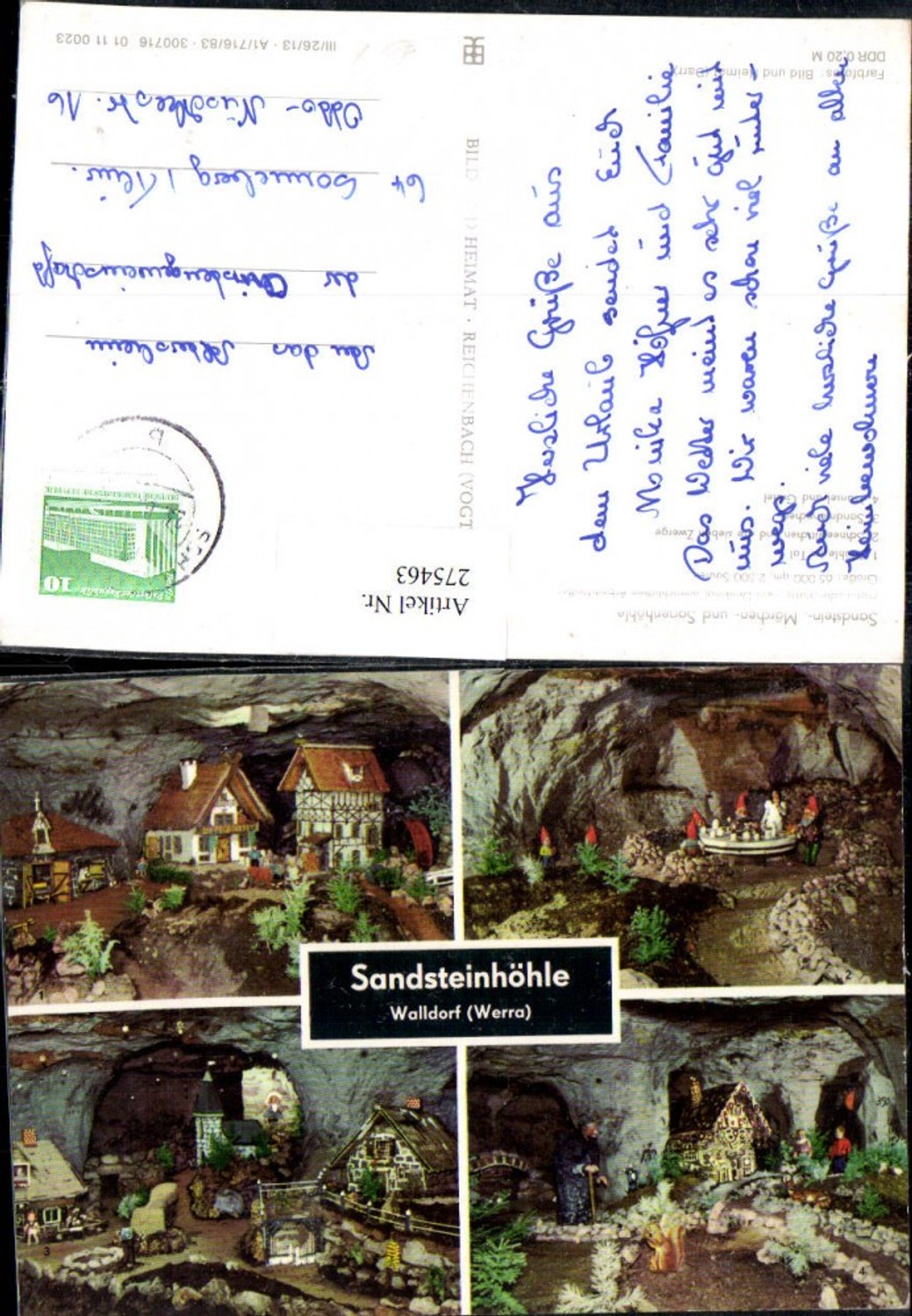 275463,Walldorf an d. Werra Sandsteinhöhle Märchen- u. Sagenhöhle Mehrbildkarte
