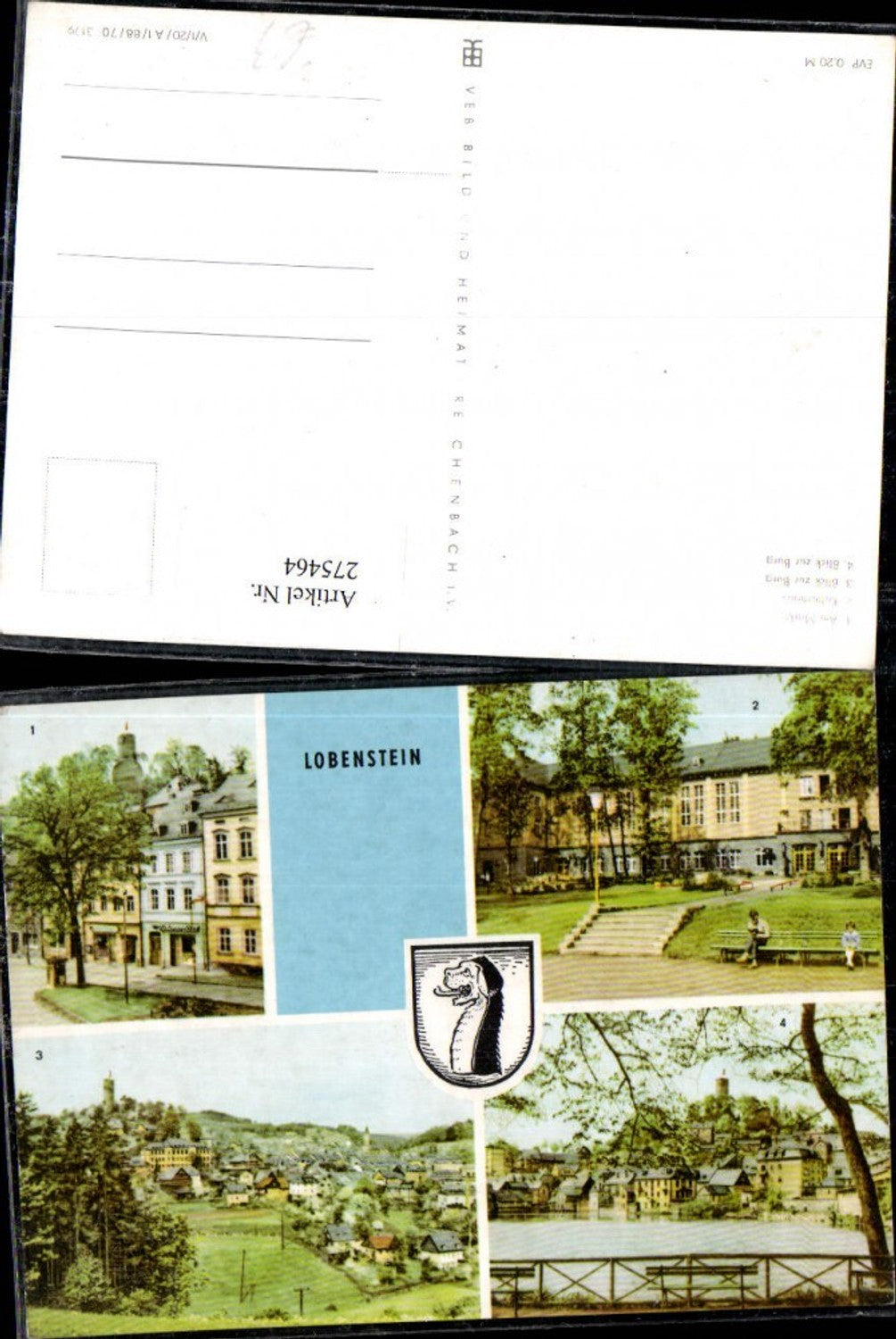 275464, Lobenstein Total Market Cultural Center Castle Multi-image map pub VEB