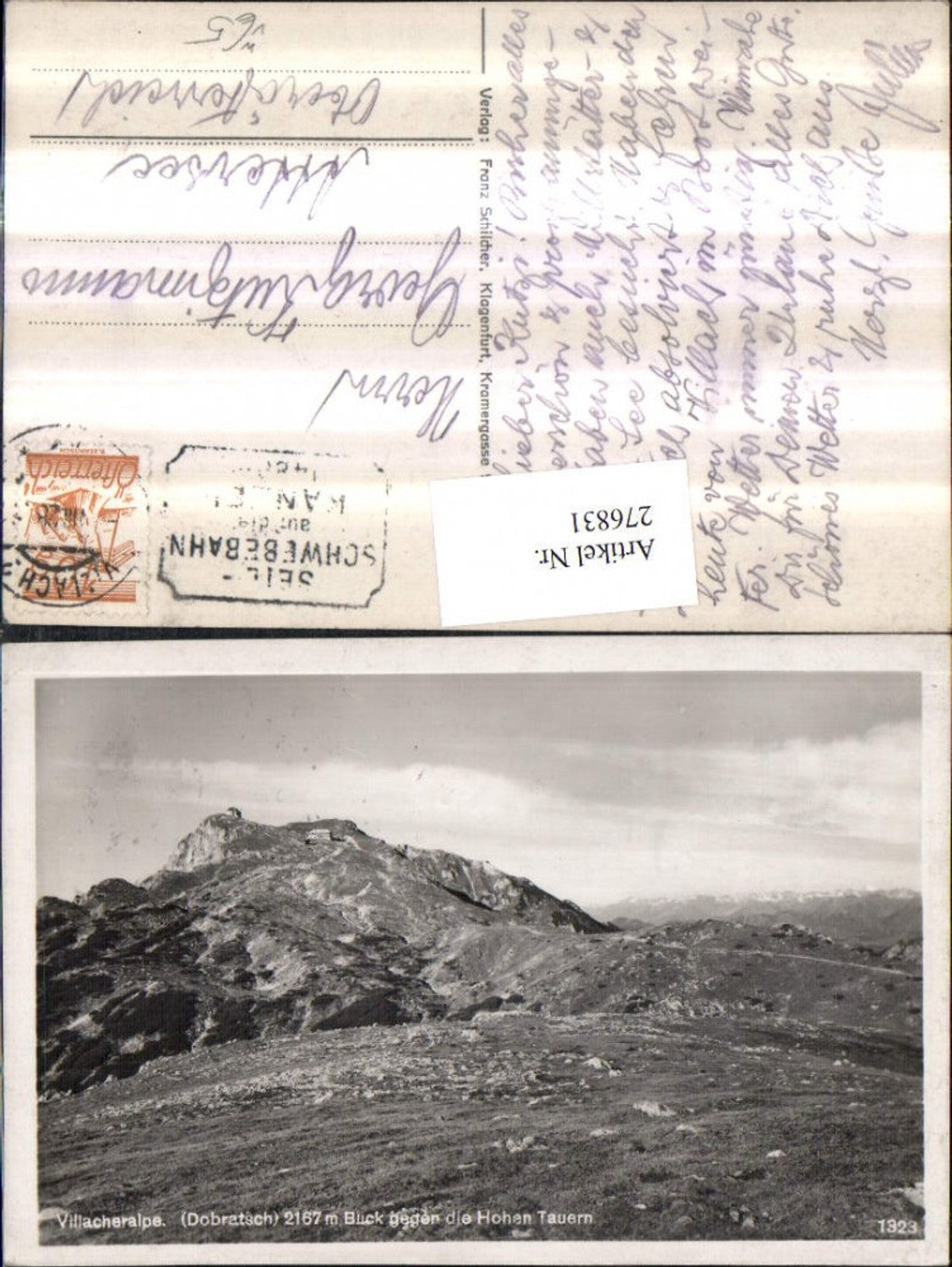 276831, Villacher Alpe near Arnoldstein, view towards the Hohe Tauern mountain scenery, Franz Schilcher 1323