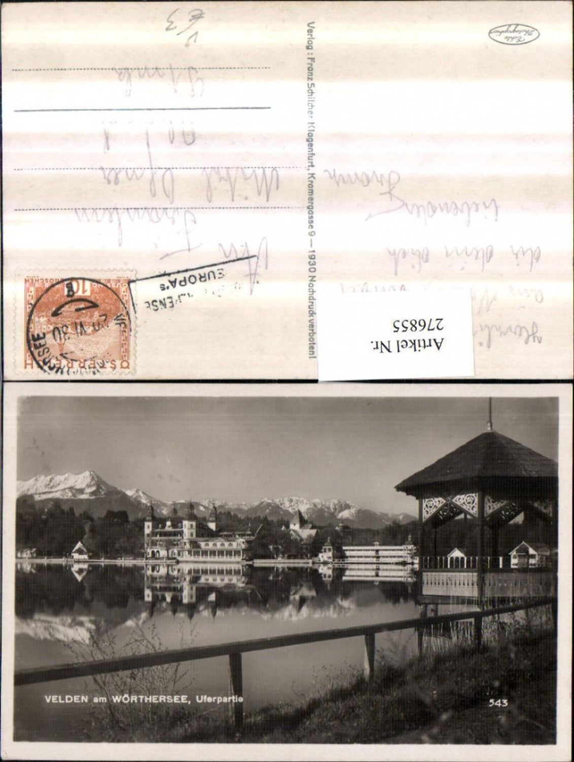 276855,Velden am Wörthersee Teilansicht Uferpartie Schloss pub Franz Schilcher 543