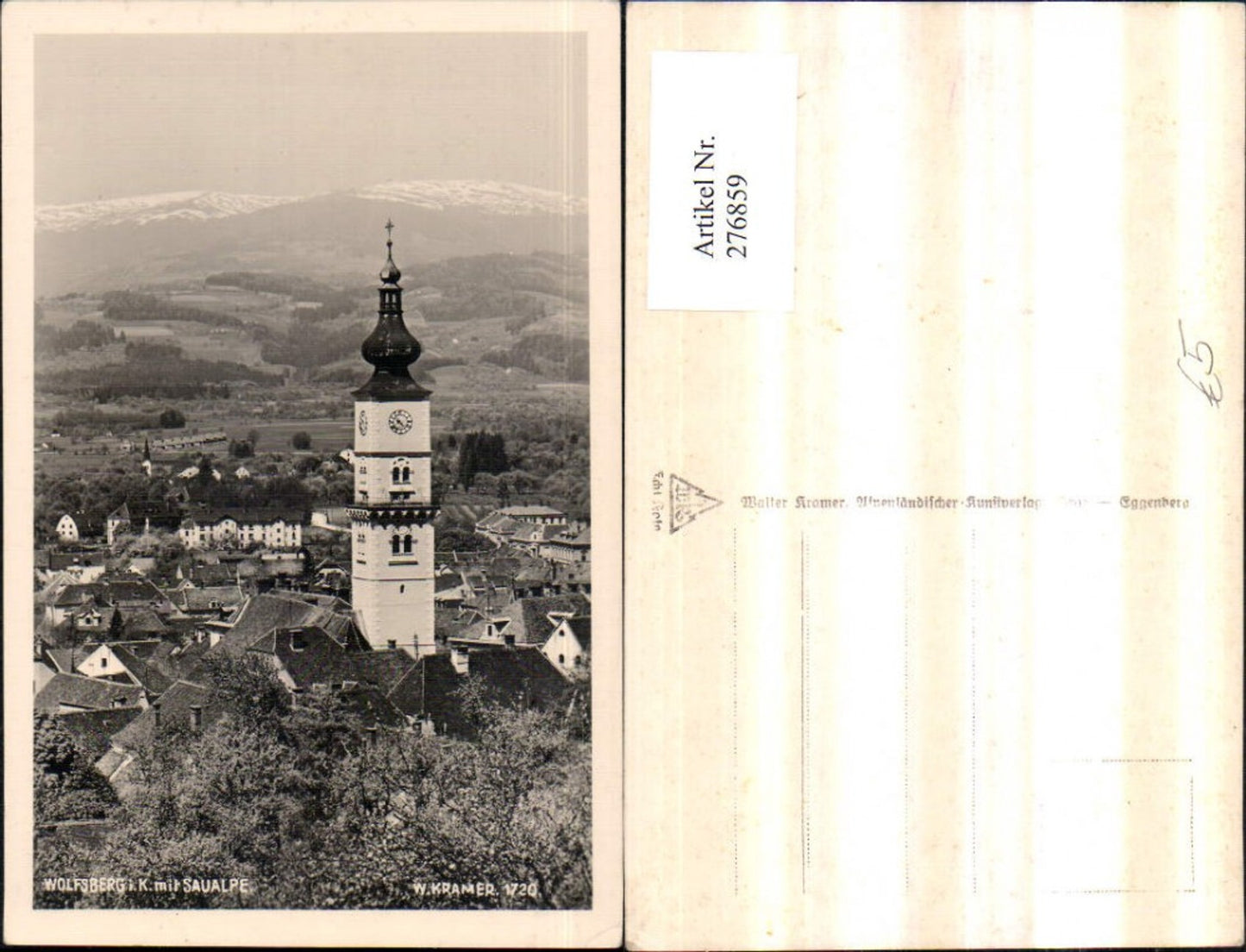 276859,Wolfsberg Totale Kirchenturm Turm m. Saualpe