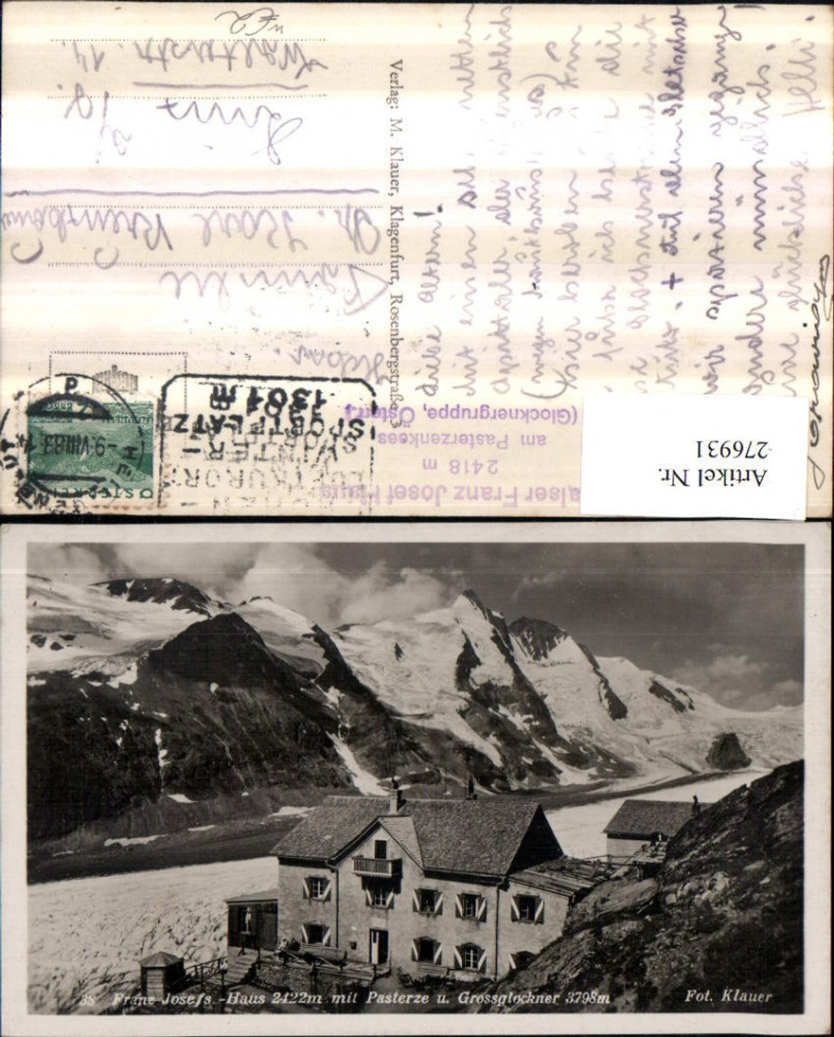 276931,Franz Josefs-Haus m. Pasterze u. Großglockner Bergkulisse b. Heiligenblut