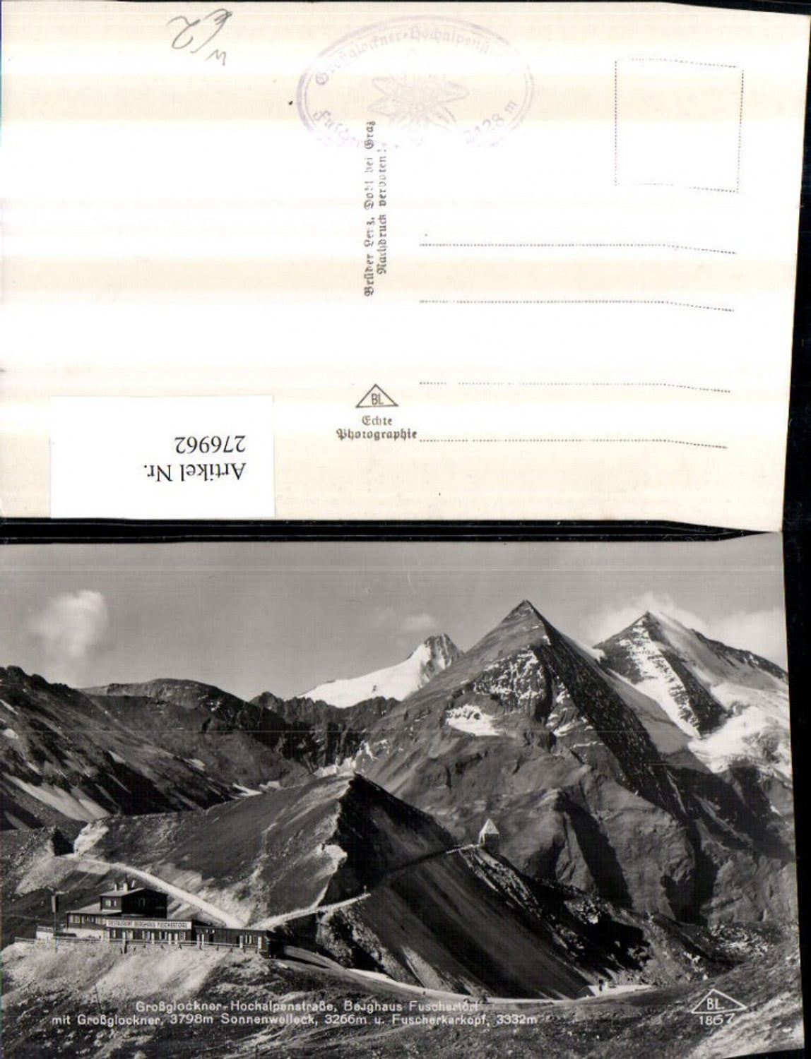 276962,Großglockner-Hochalpenstraße Berghaus Fuschertörl Bergkulisse b. Heiligenblut