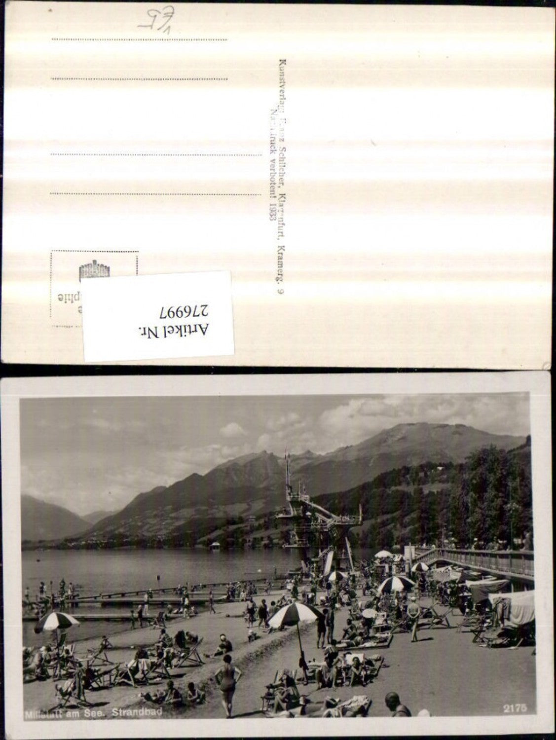 276997,Millstatt am See Strandbad Strandleben Sprungturm pub Franz Schilcher 2175
