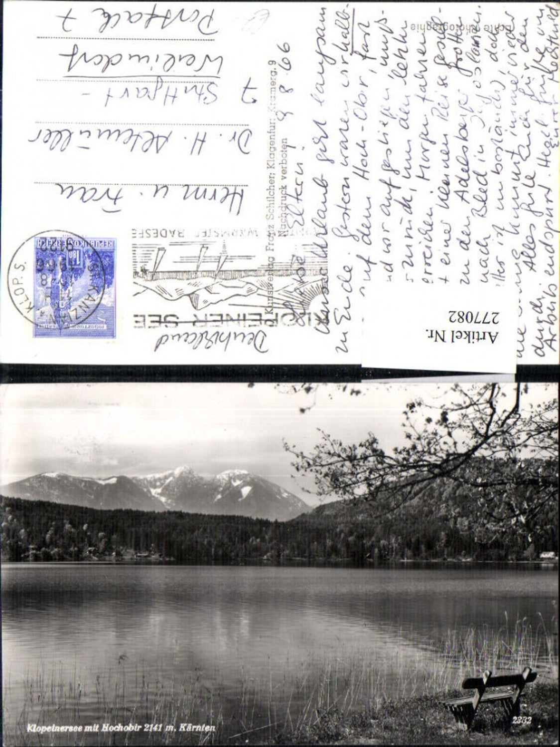 277082,Klopeinersee See m. Hochobir b. Völkermarkt pub Franz Schilcher 2332