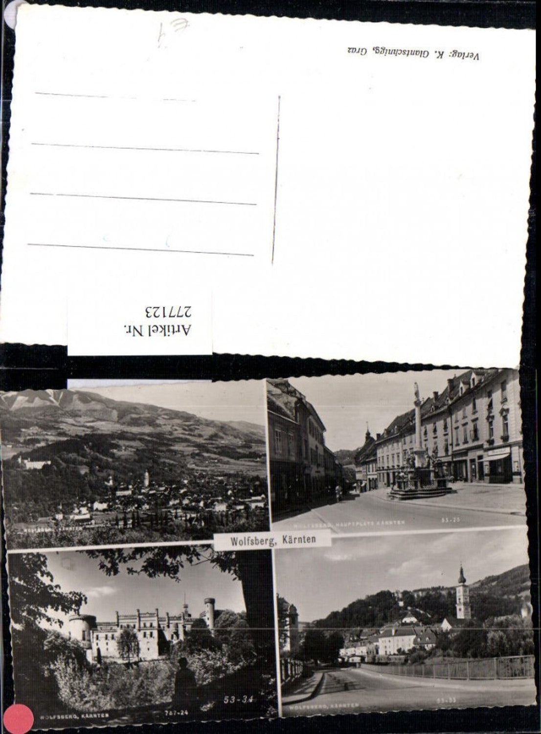 277123,Wolfsberg Totale Straßenansicht Mariensäule Schloss Mehrbildkarte